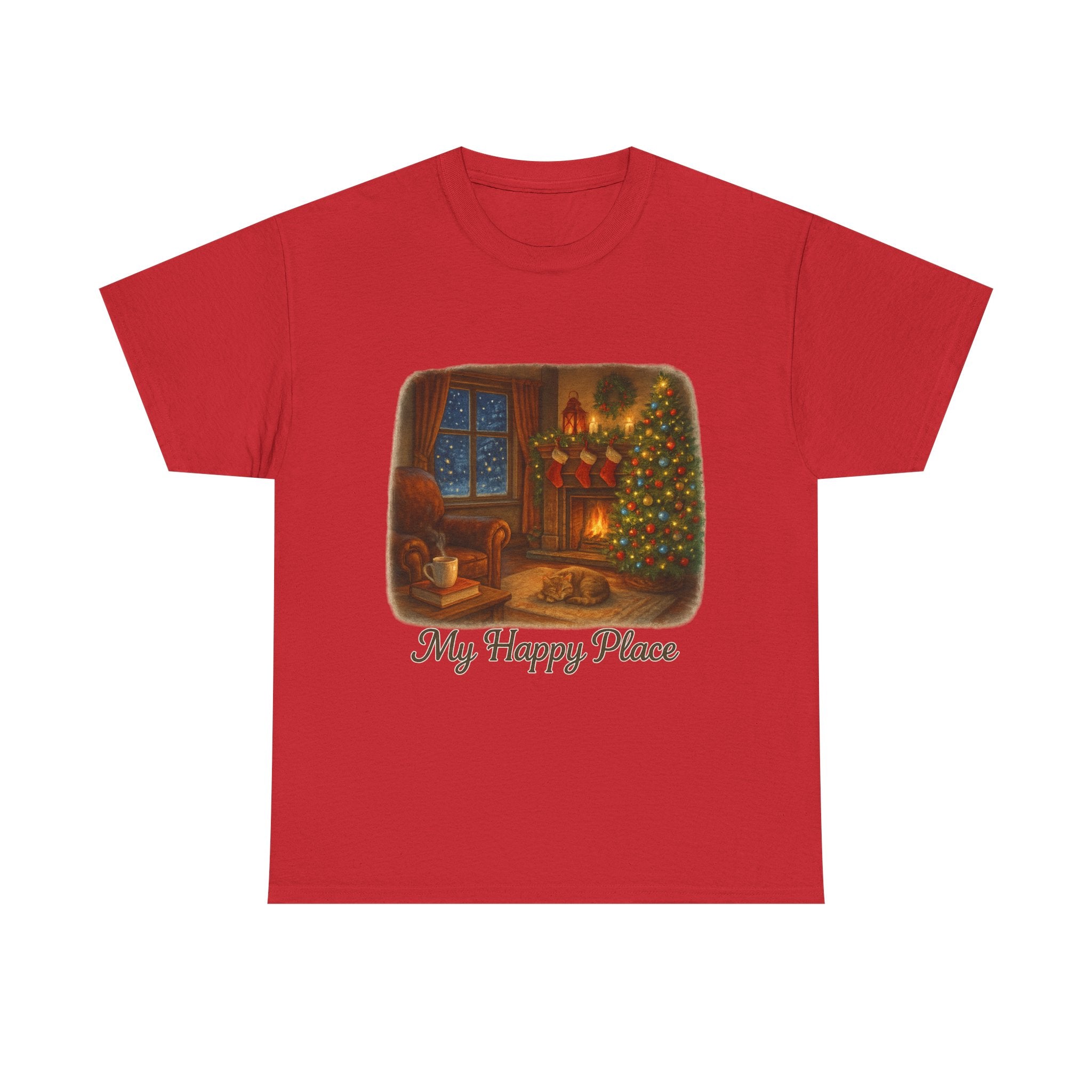 Christmas Living Room - 'My Happy Place' Holiday T-Shirt