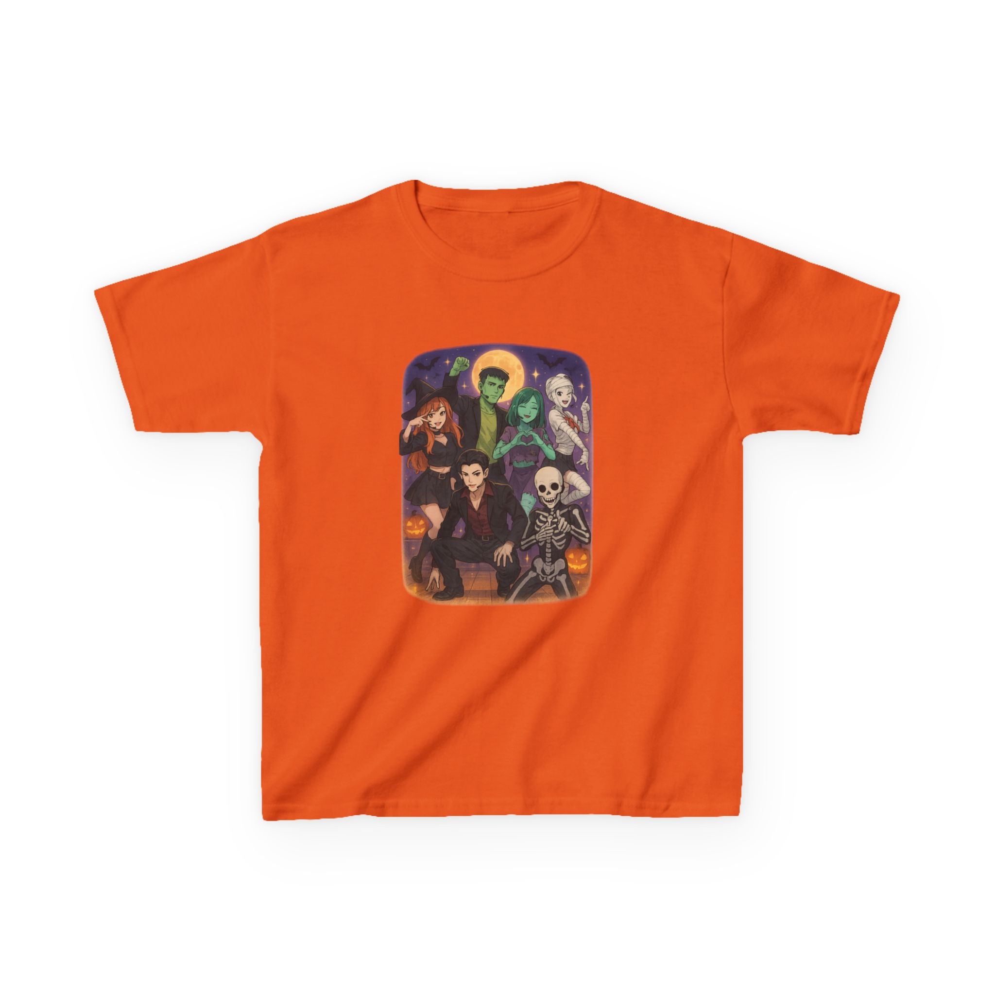 K Pop Anime Kids Halloween Adventure Tee - Spooky Character Kids Shirt, Cute Kids Tee, Fun Partywear