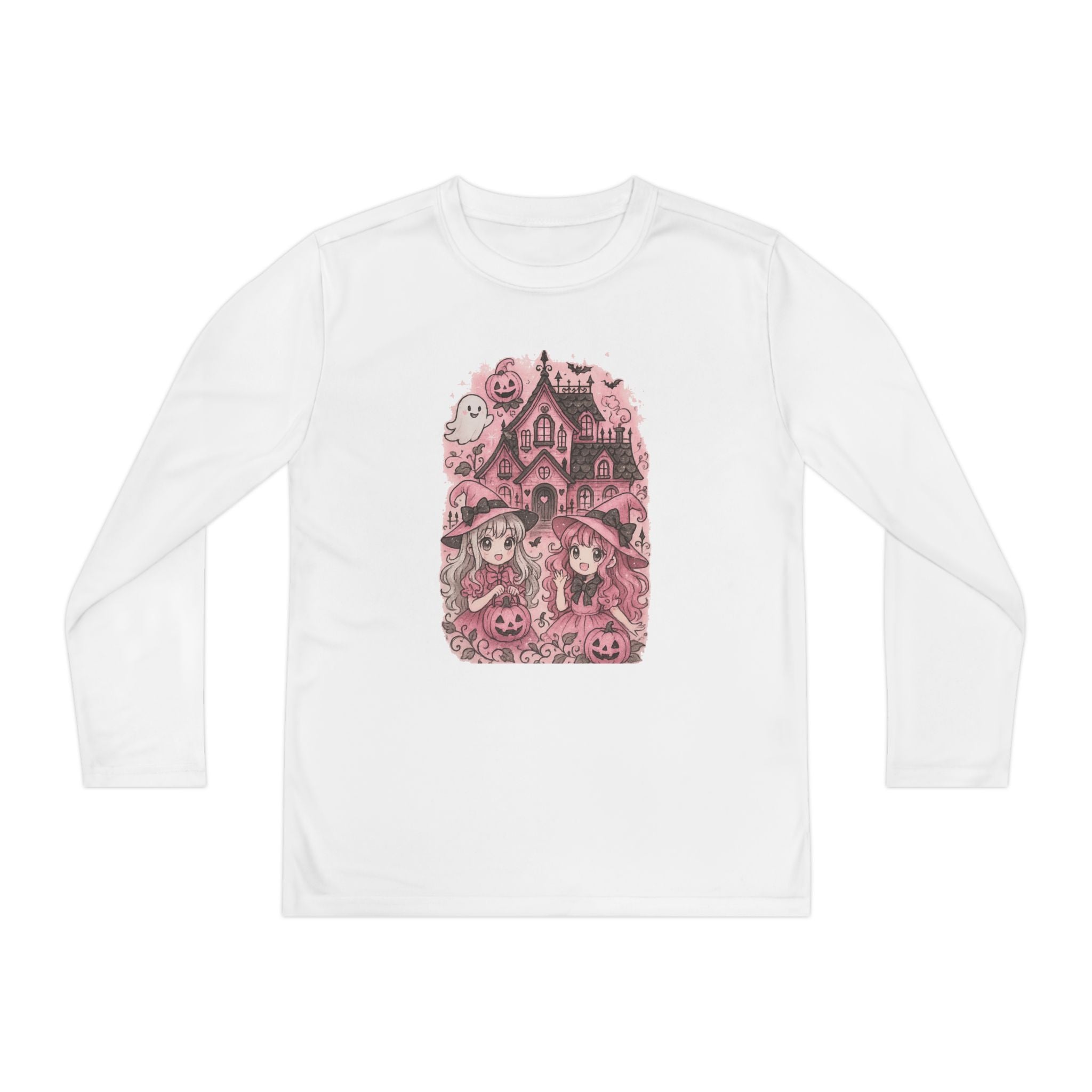 Anime Cartoon, Youth Halloween Adventure Long Sleeve Tee, Girly Shirt, Kids Fall Fashion
