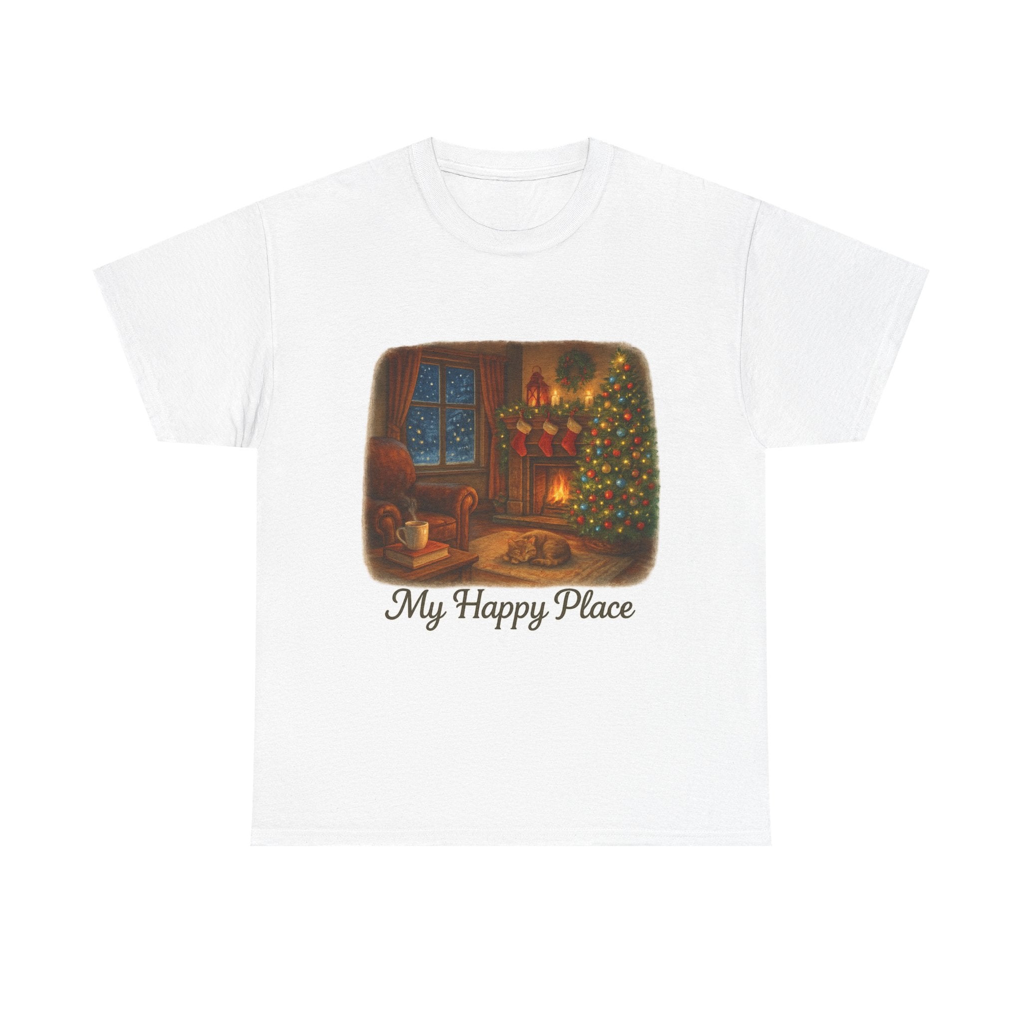 Christmas Living Room - 'My Happy Place' Holiday T-Shirt