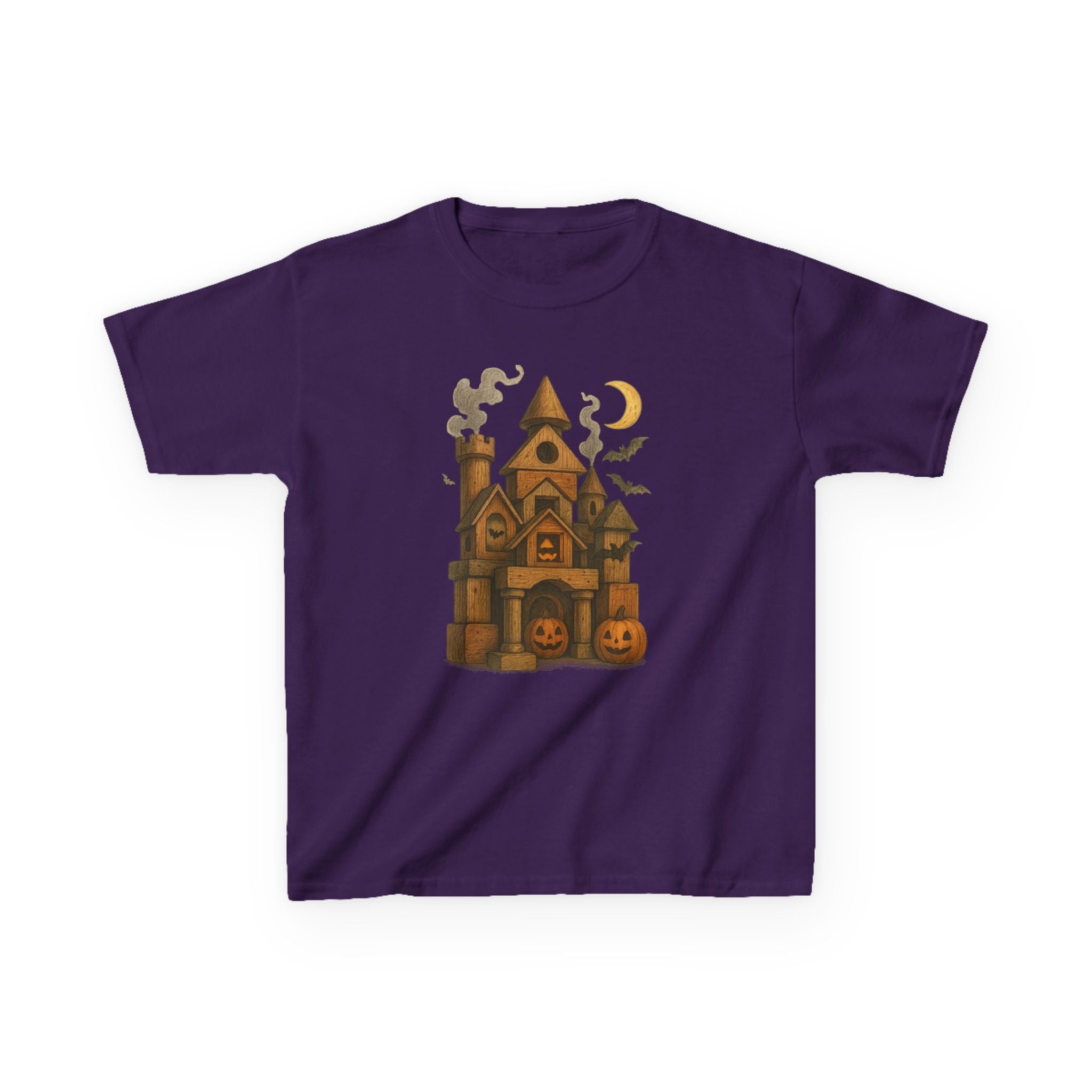 Spooky Wood Block Castle Kids Tee | Halloween T-Shirt, Fun Kids Clothes