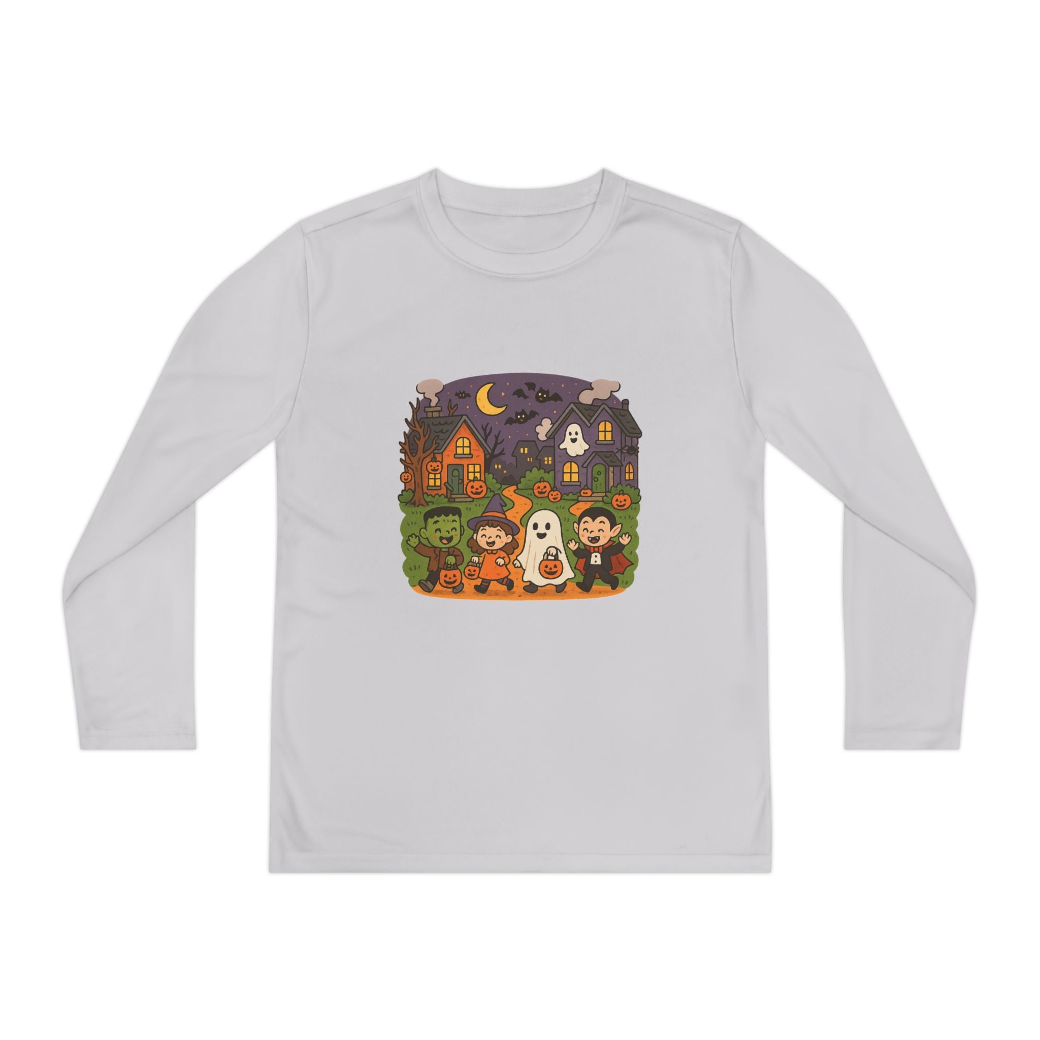 Spooky Halloween Youth Long Sleeve Tee Shirt, Fall Wardrobe Essential