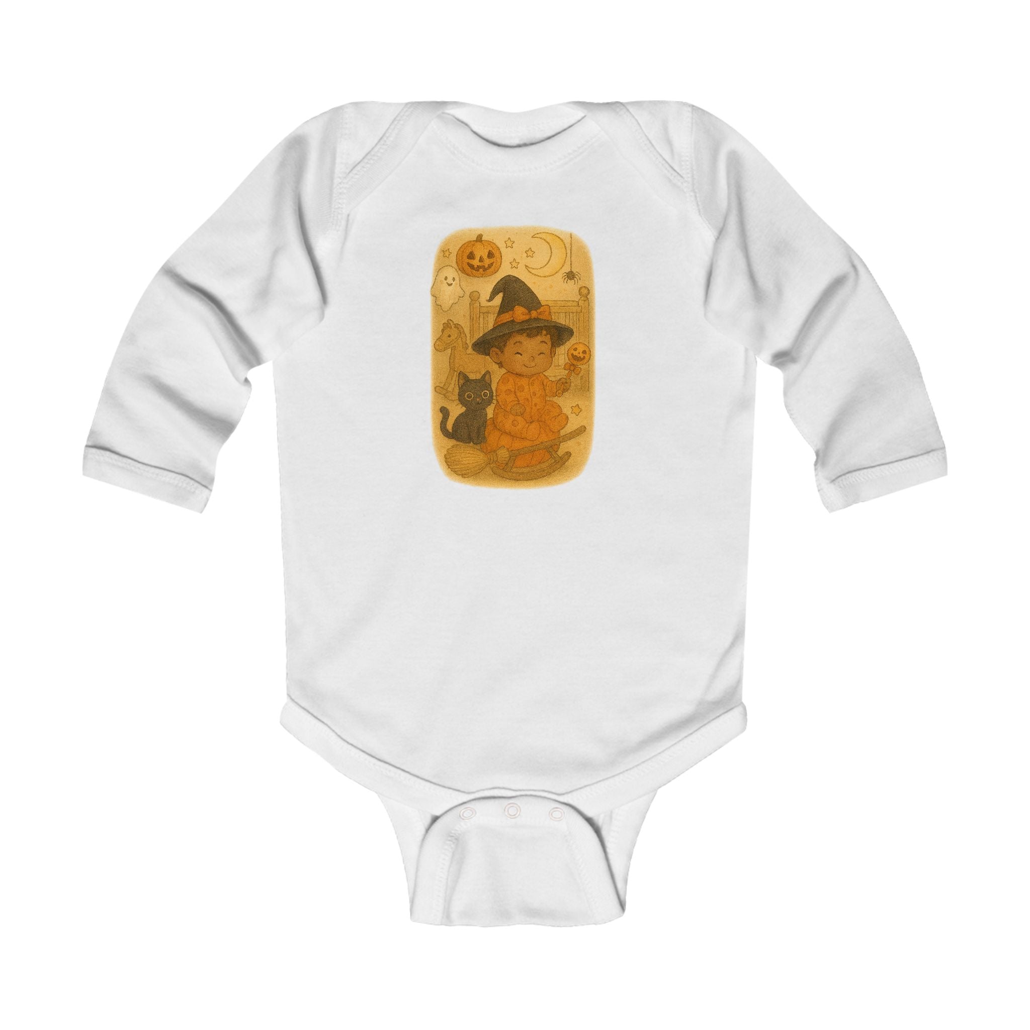 Adorable Halloween Infant Bodysuit, Cute Baby Outfit, Fall Baby Clothes, Witch Costume, Pumpkin Festivity Wear