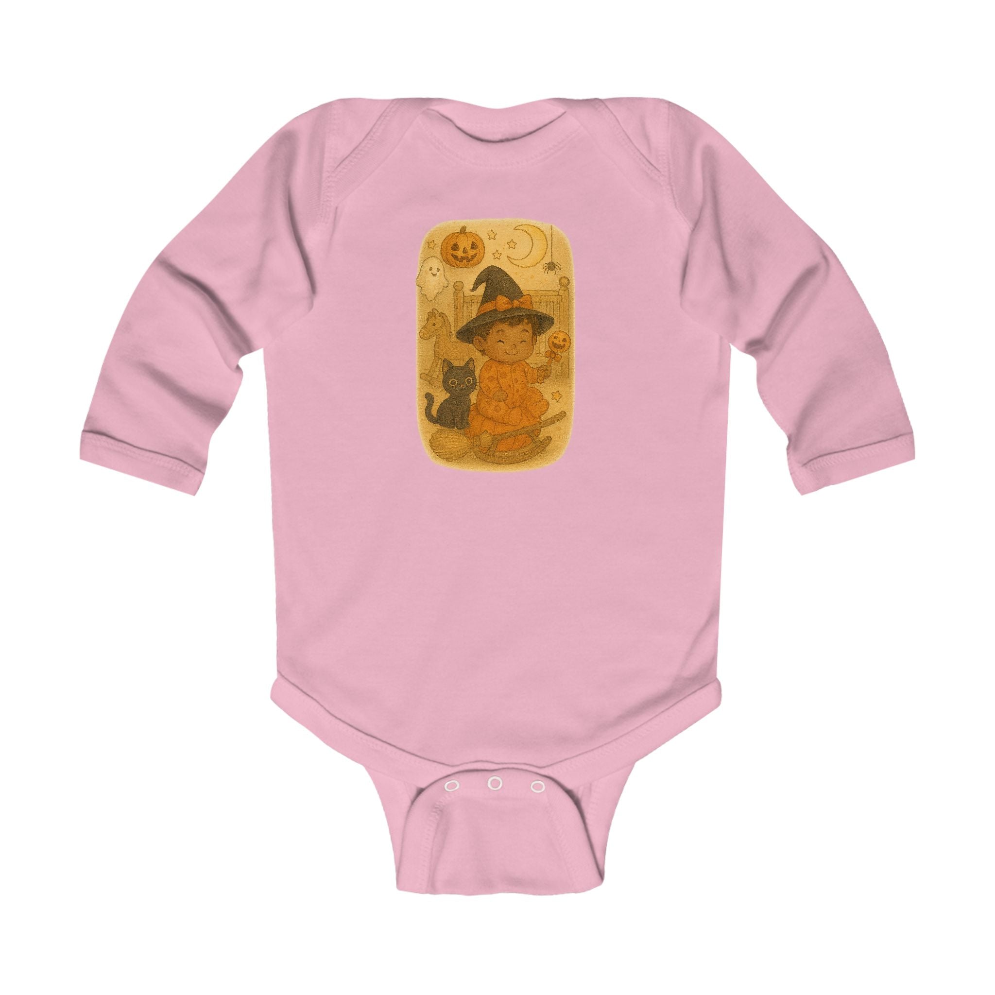 Adorable Halloween Infant Bodysuit, Cute Baby Outfit, Fall Baby Clothes, Witch Costume, Pumpkin Festivity Wear