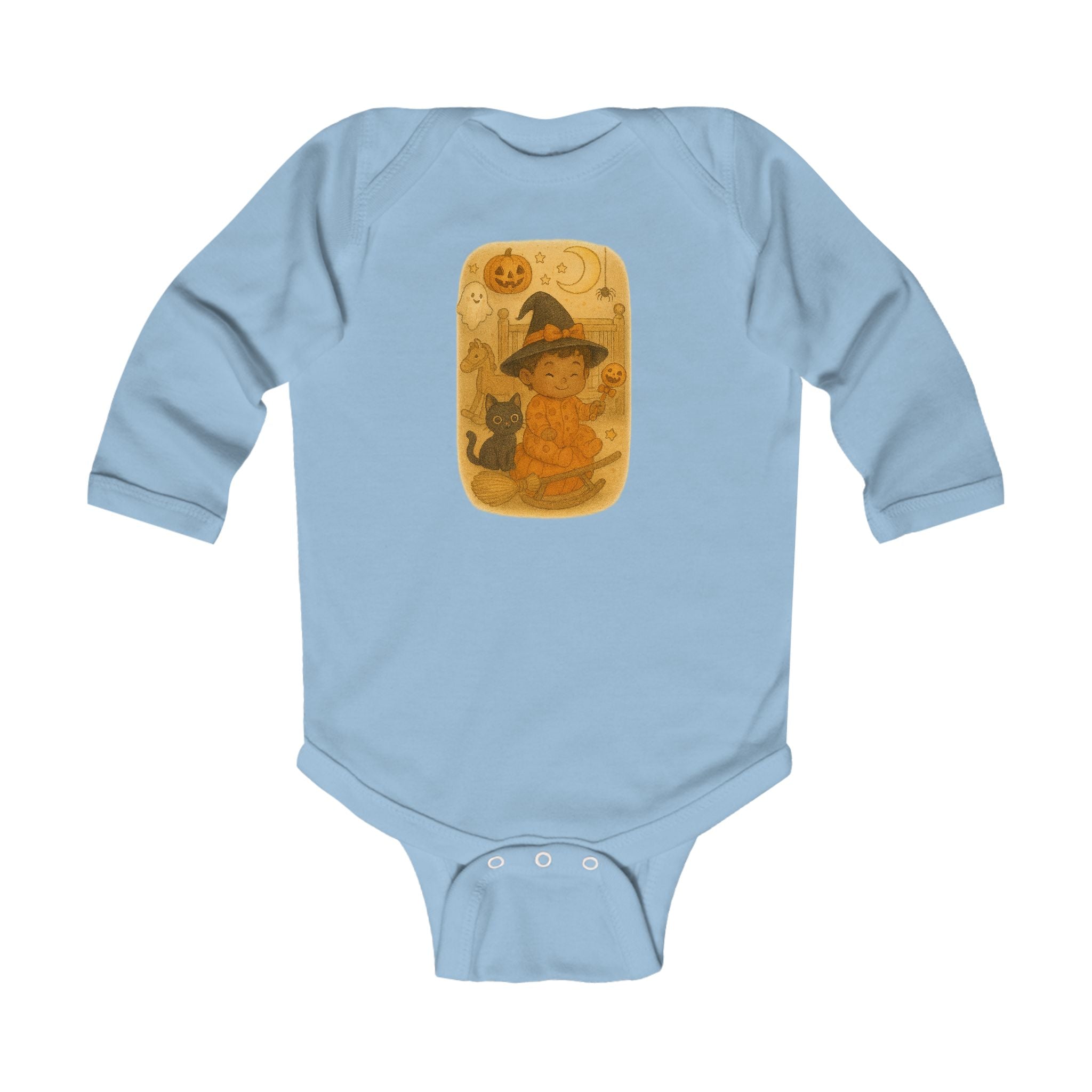 Adorable Halloween Infant Bodysuit, Cute Baby Outfit, Fall Baby Clothes, Witch Costume, Pumpkin Festivity Wear