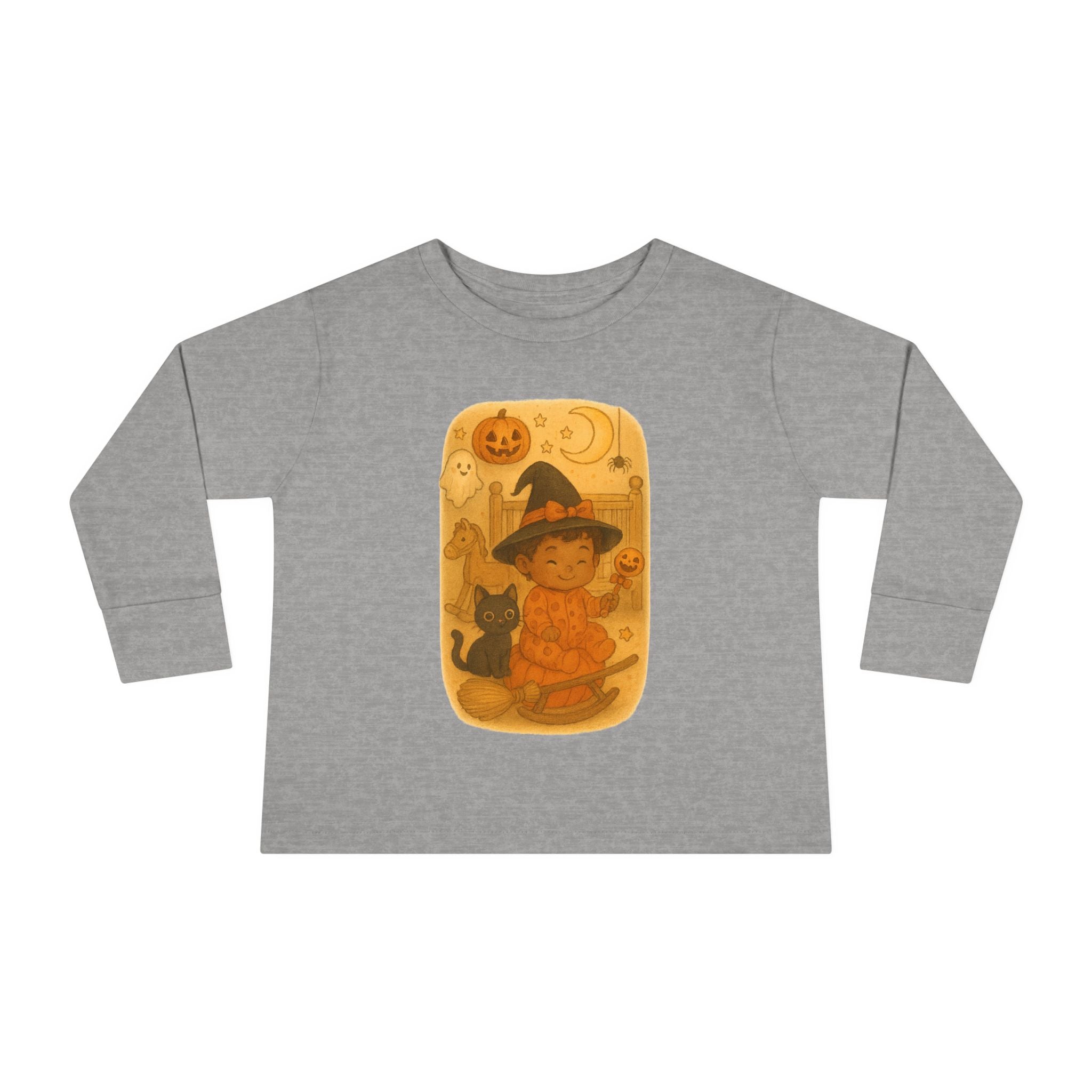 Halloween Toddler Tee, Cute Toddler Witch Shirt, Long Sleeve Kids Tee, Autumn Baby Outfit