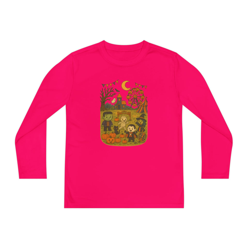 Spooky Halloween Youth Long Sleeve Tee, Fall T-Shirt, Trick-or-Treat Shirt, Kids Costume Top, Halloween Party Wear
