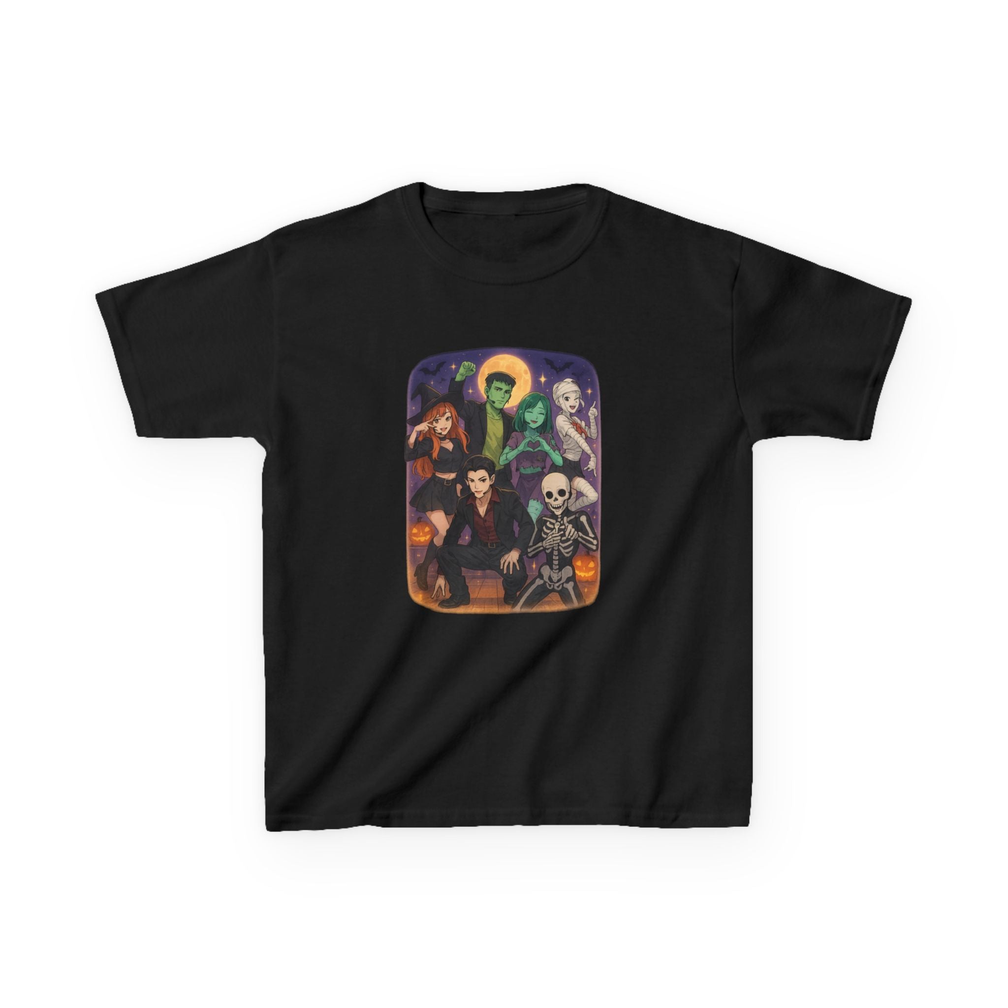K Pop Anime Kids Halloween Adventure Tee - Spooky Character Kids Shirt, Cute Kids Tee, Fun Partywear