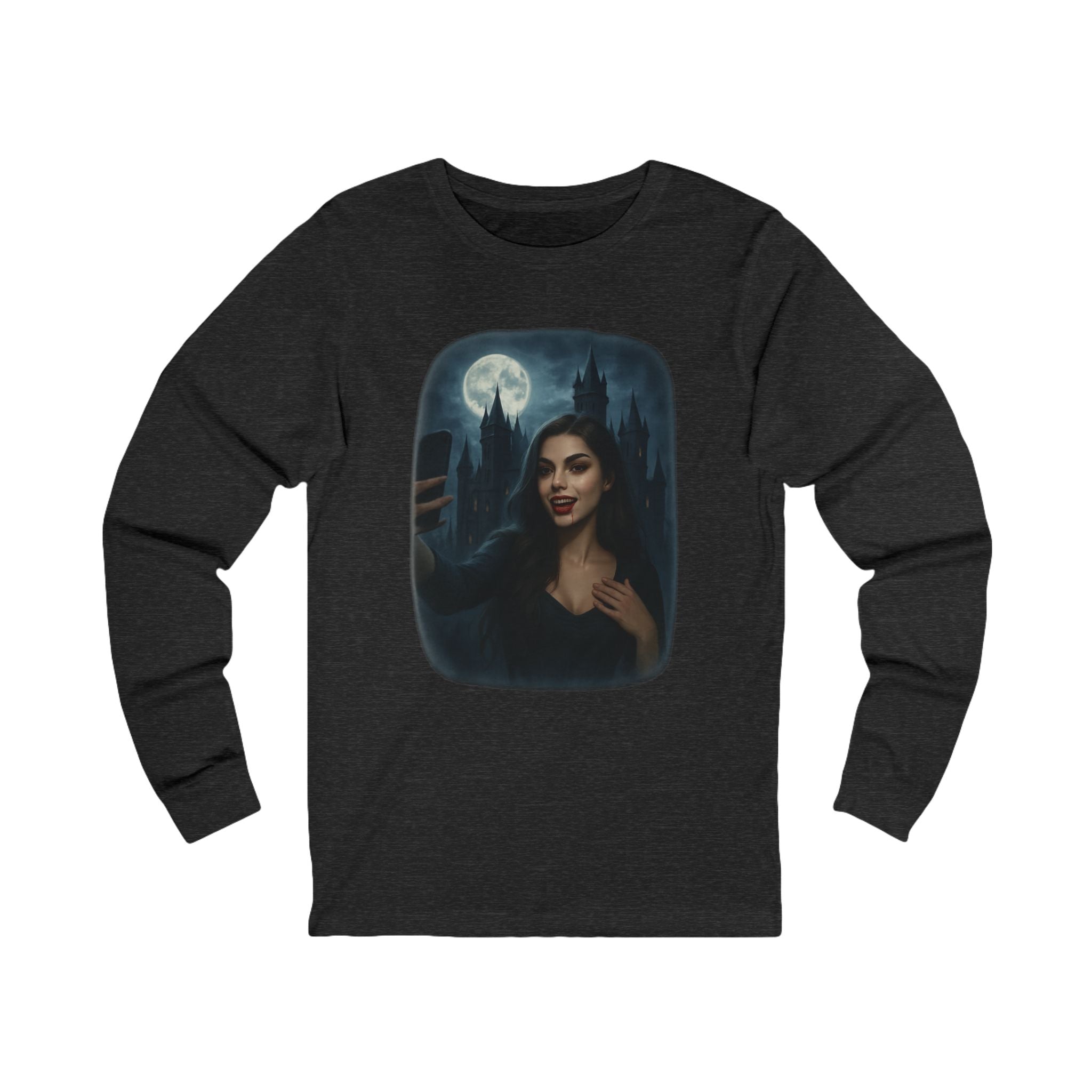 Influencer, Instagram Slefie Vampire, Long Sleeve Tee, Perfect for Halloween, Unique Gift