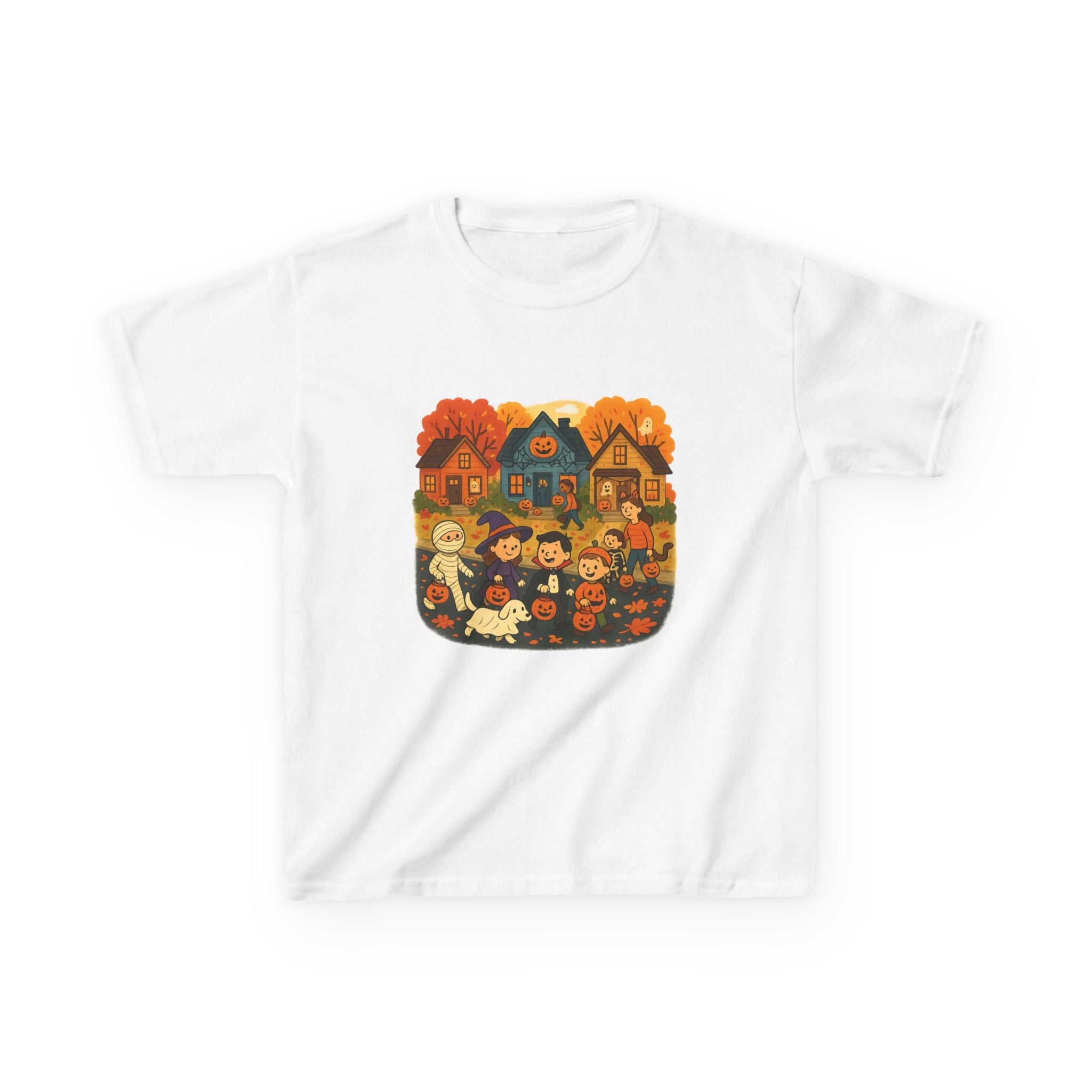 Autumn-Themed Kids Tee Shirt, Cozy Fall Shirt, Halloween for Children