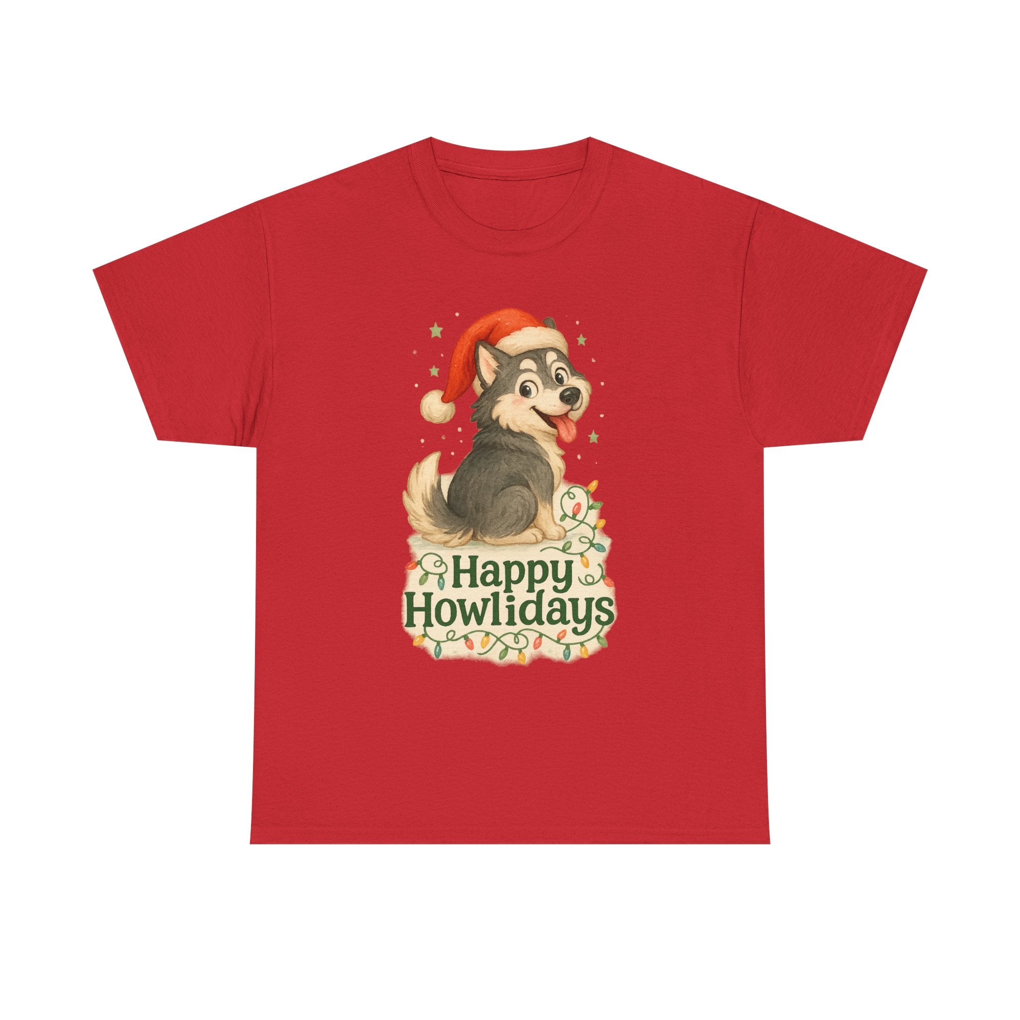 Happy Howlidays Husky Dog Christmas T-Shirt