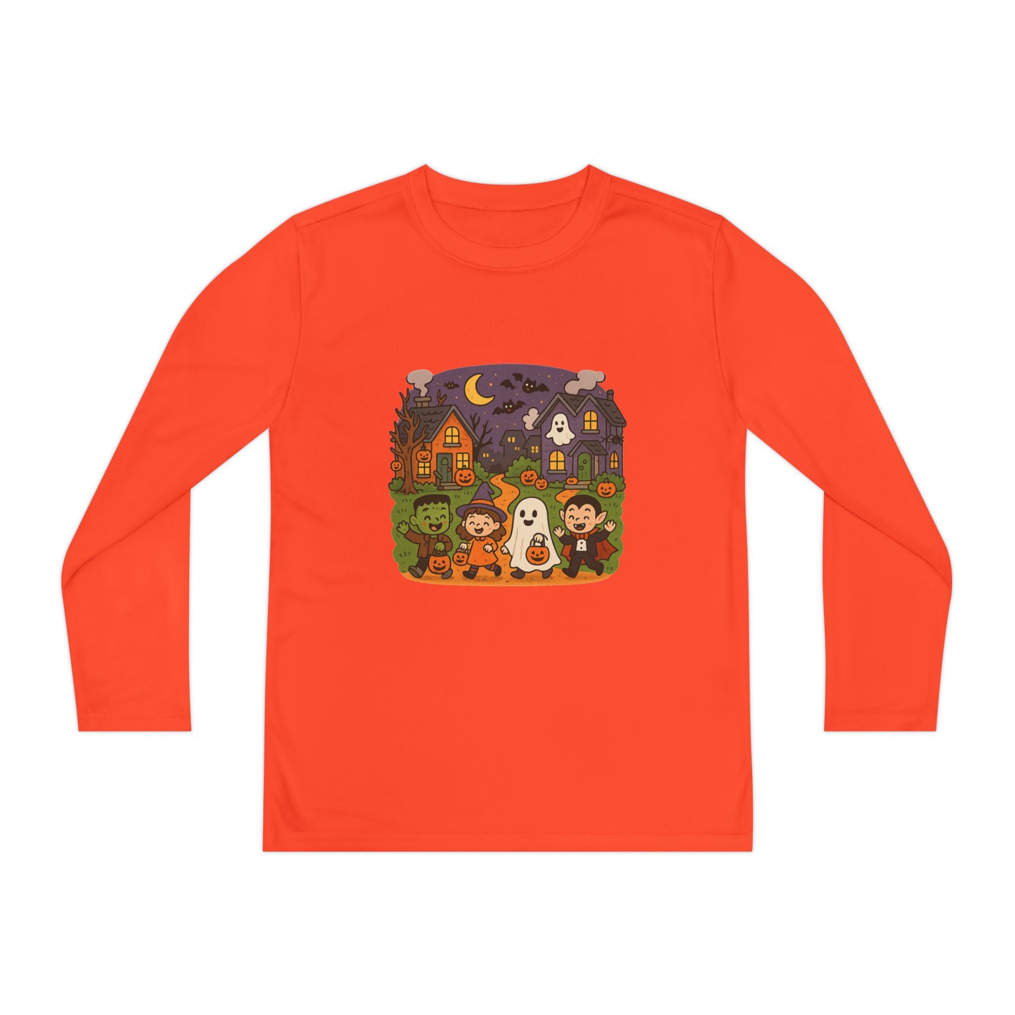 Spooky Halloween Youth Long Sleeve Tee Shirt, Fall Wardrobe Essential