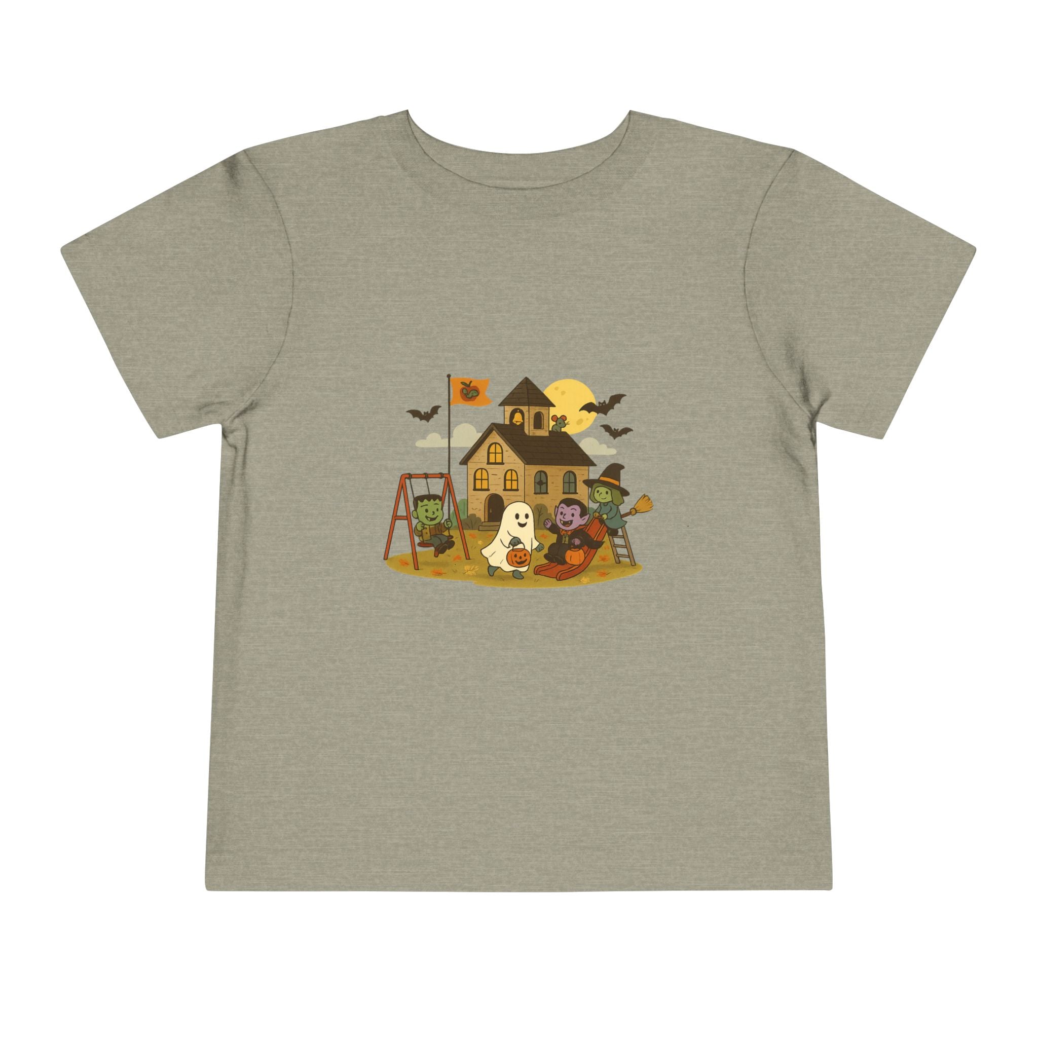 Halloween Toddler Short Sleeve Tee, Cute Kids Halloween Shirt, Spooky Playtime Top
