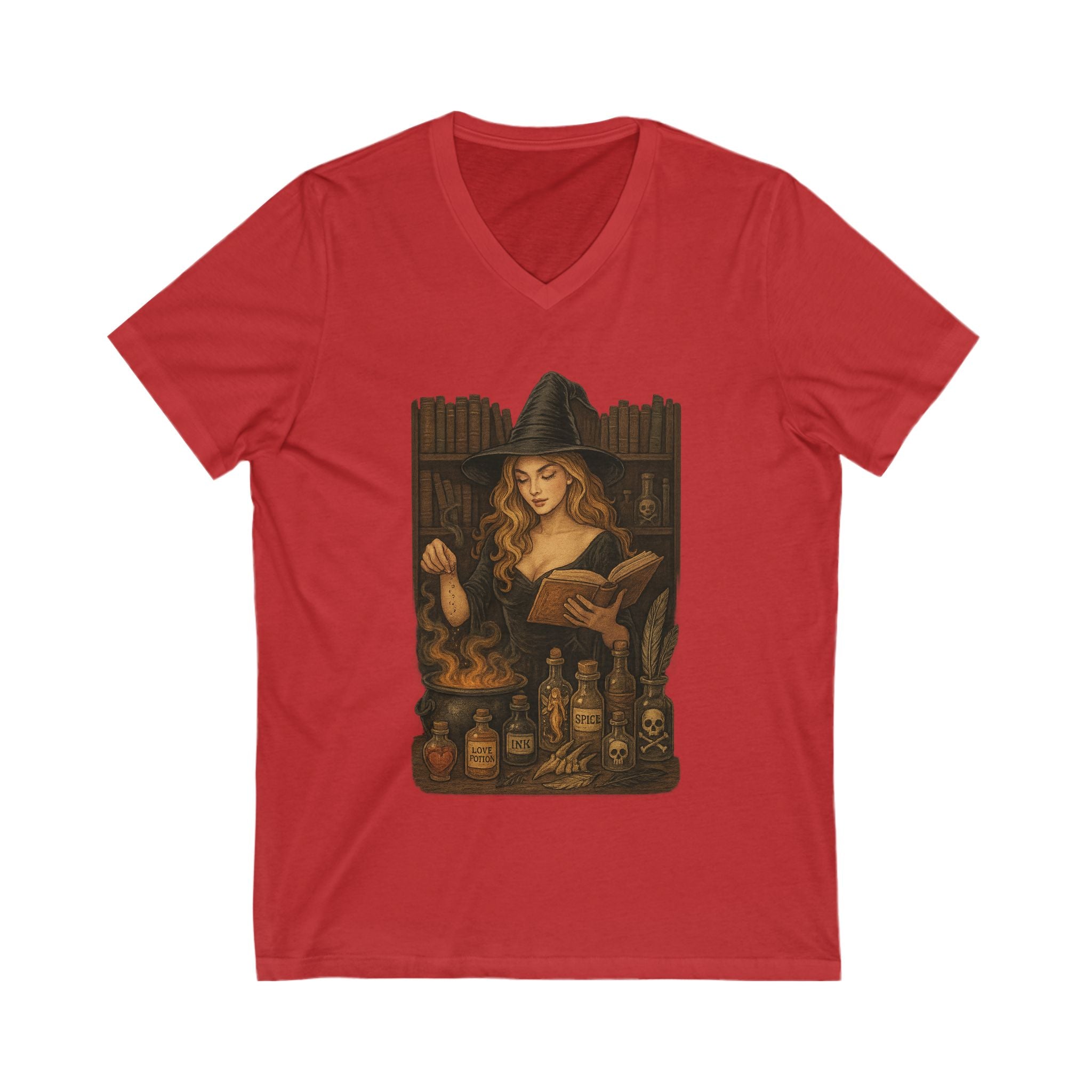 Witchy V-Neck Tee, Magical T-Shirt, Halloween Apparel, Dark Romance Book, Witch Gift, Stylish Casual Wear
