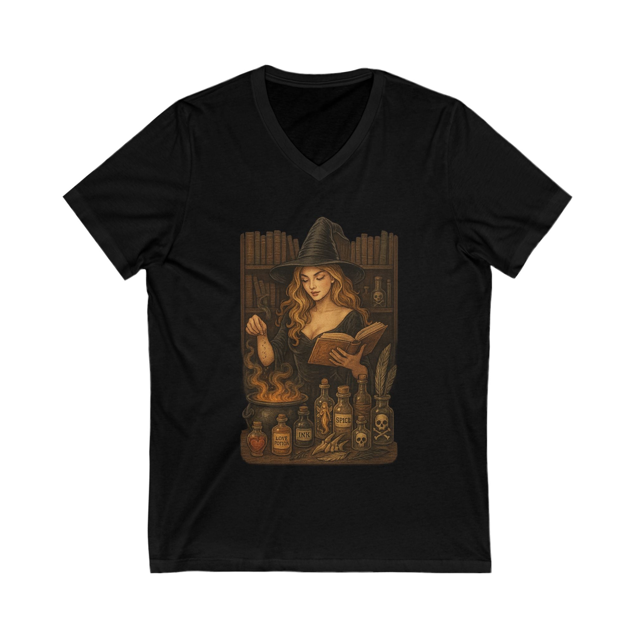 Witchy V-Neck Tee, Magical T-Shirt, Halloween Apparel, Dark Romance Book, Witch Gift, Stylish Casual Wear