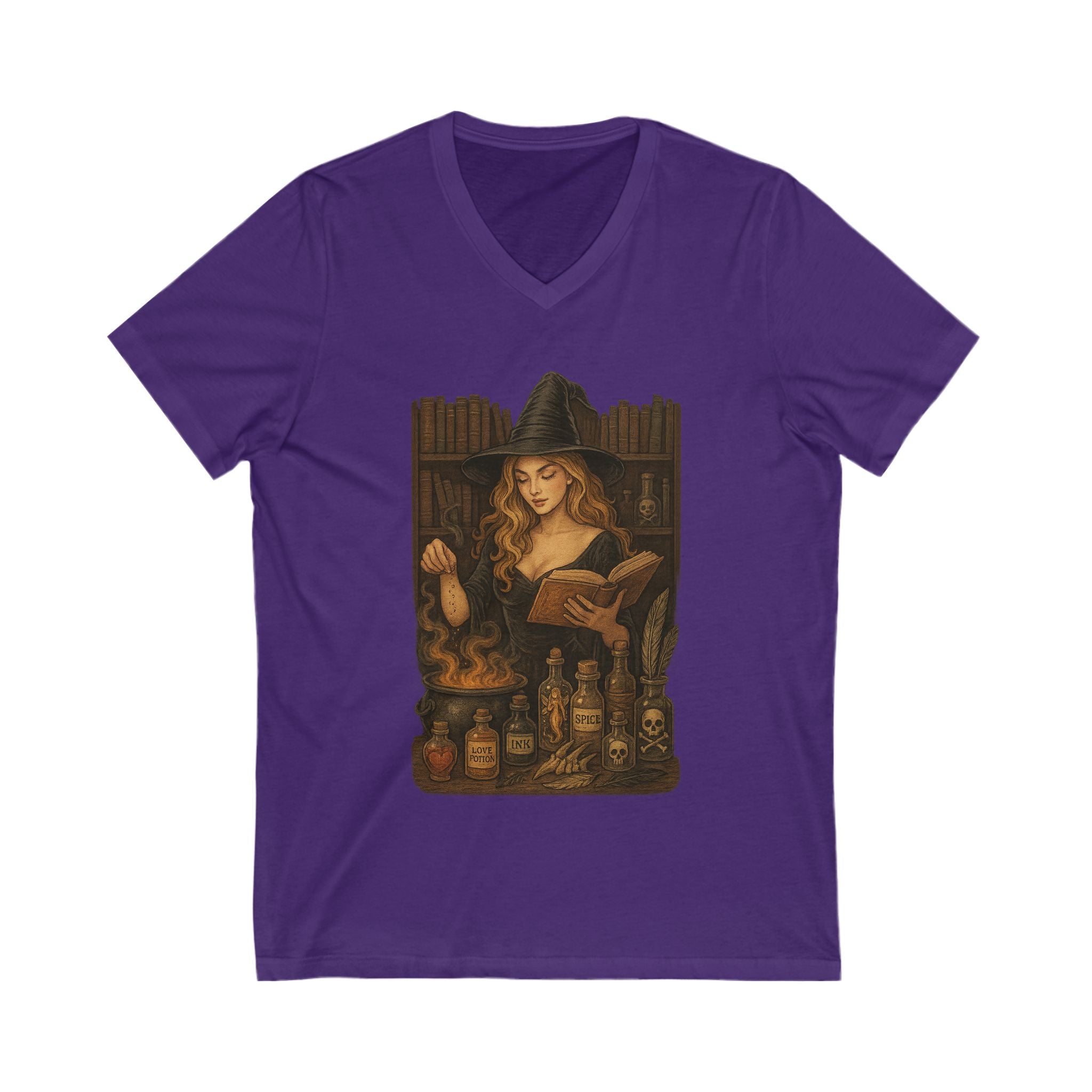 Witchy V-Neck Tee, Magical T-Shirt, Halloween Apparel, Dark Romance Book, Witch Gift, Stylish Casual Wear