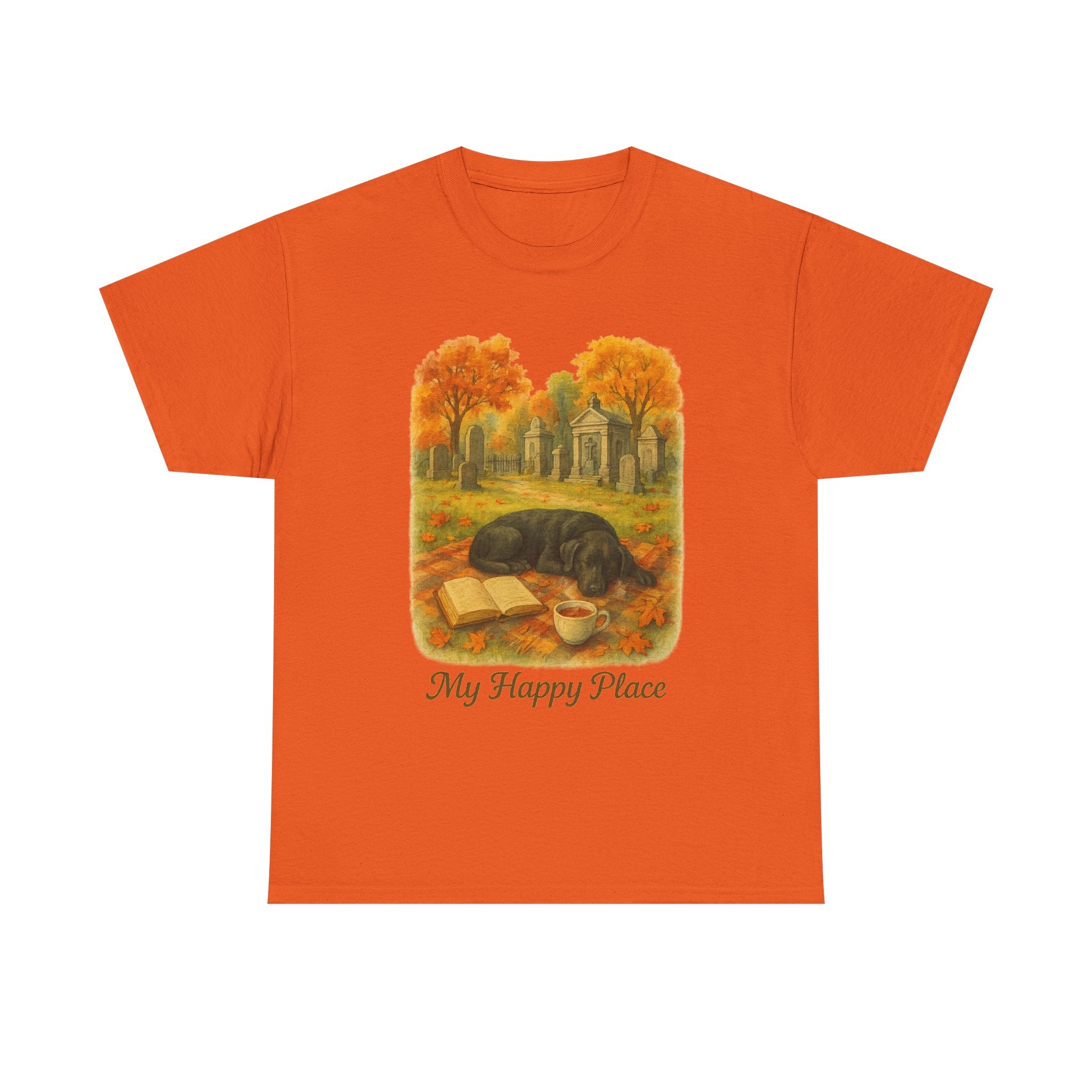 Autumn Serenity Tee, Cozy Cotton Shirt, Gift for Dog Lovers, Fall Apparel, Nature Vibes, My Happy Place t-shirt, Book Lovers
