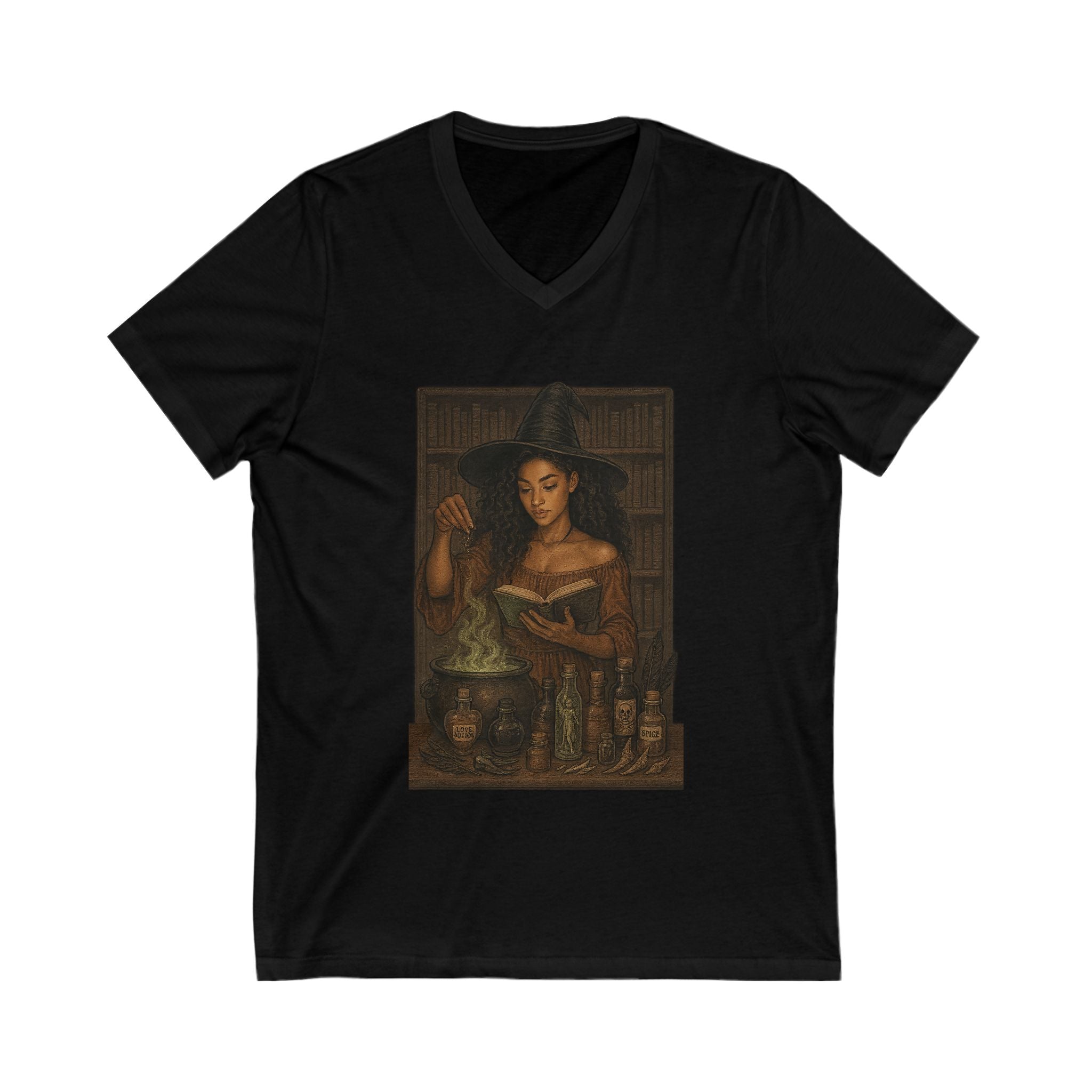 Witchy V-Neck Tee | Enchanting Graphic T-Shirt for Occult Enthusiasts, Dark Romance Book, Halloween, Gift for Her