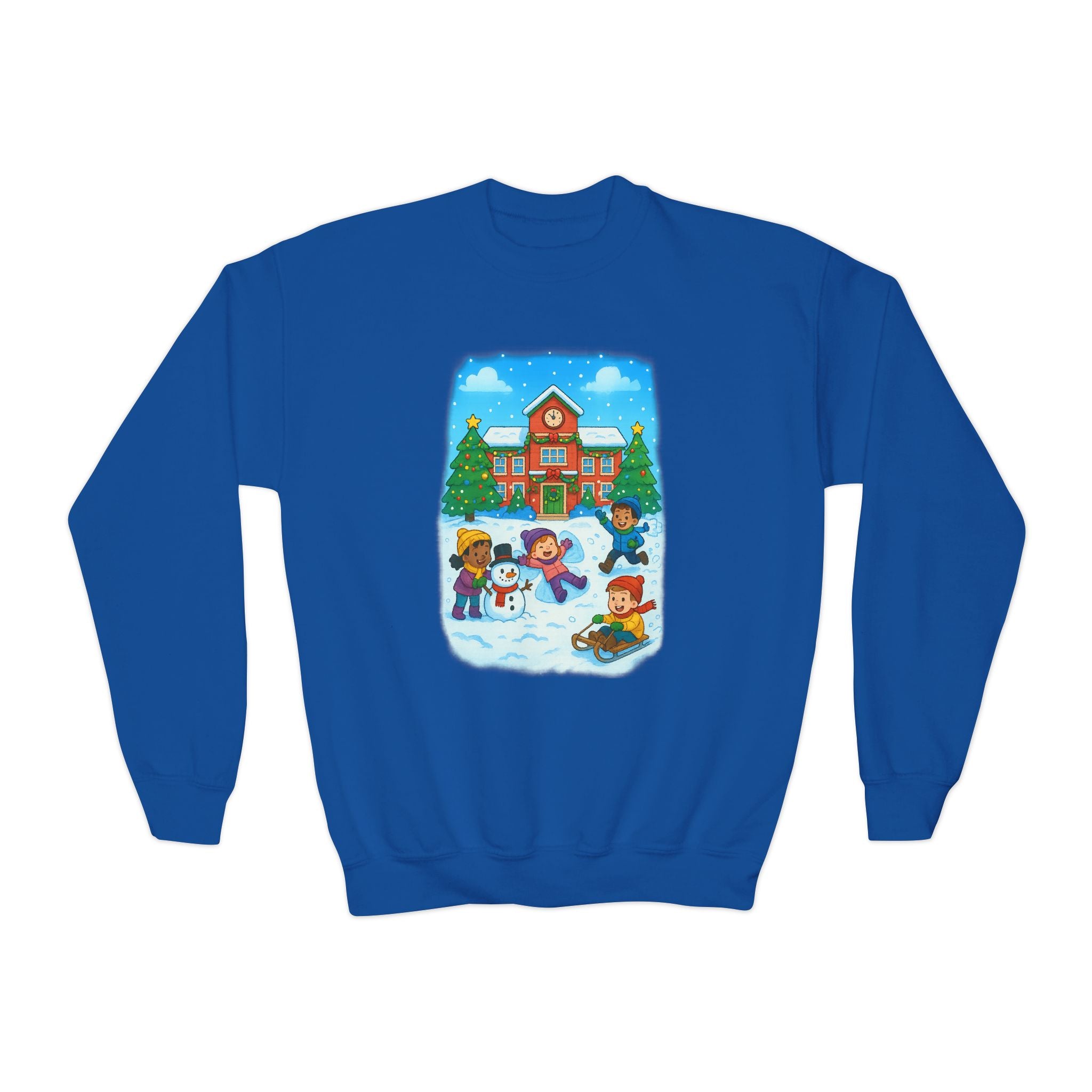 Winter Wonderland Kids Holiday School Children Playground Crewneck Sweatshirt