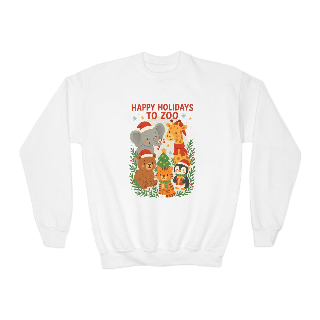 Happy Holidays Zoo Youth Animal Sweatshirt