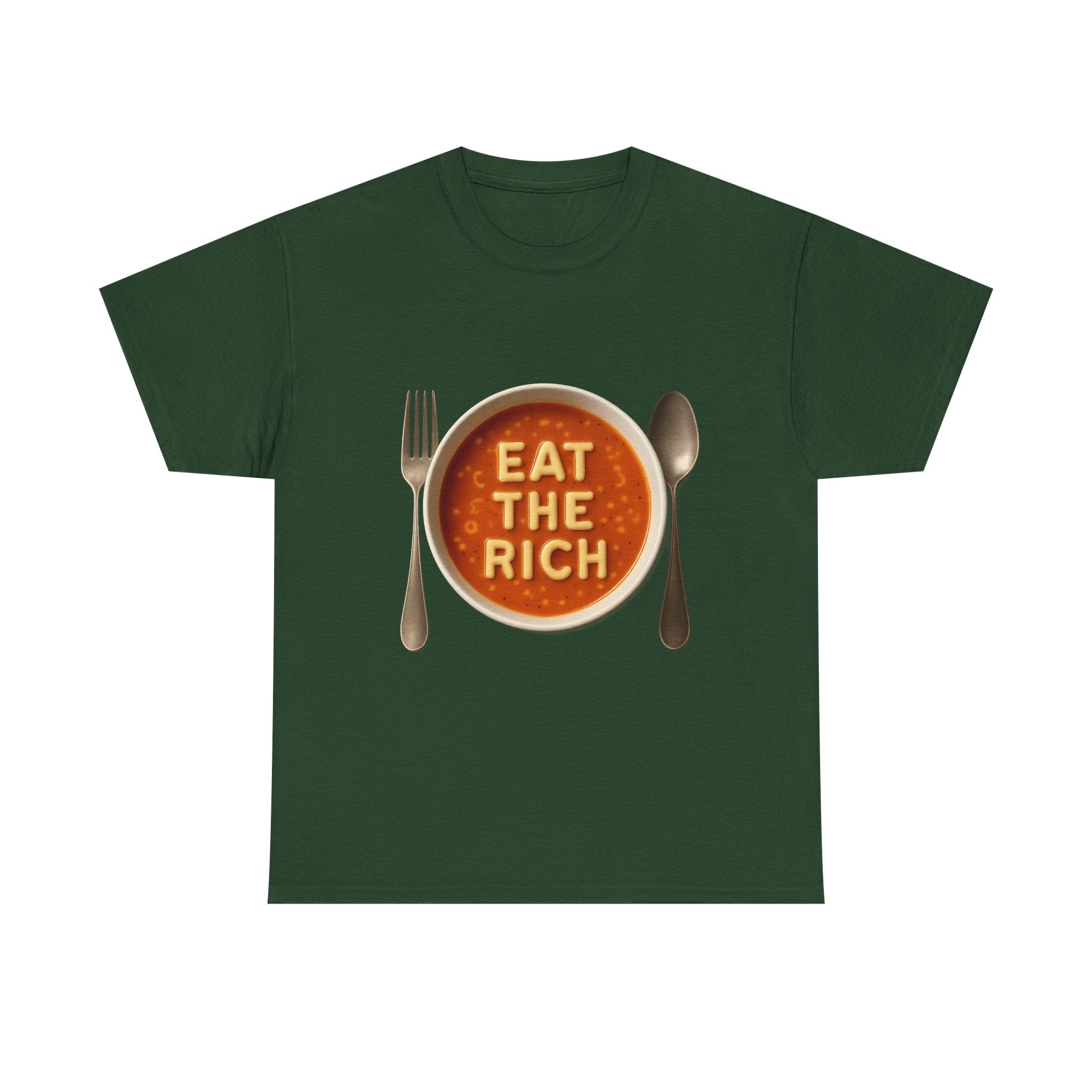 Eat The Rich T-Shirt – Soup Bowl Graphic Political Satire Tee
