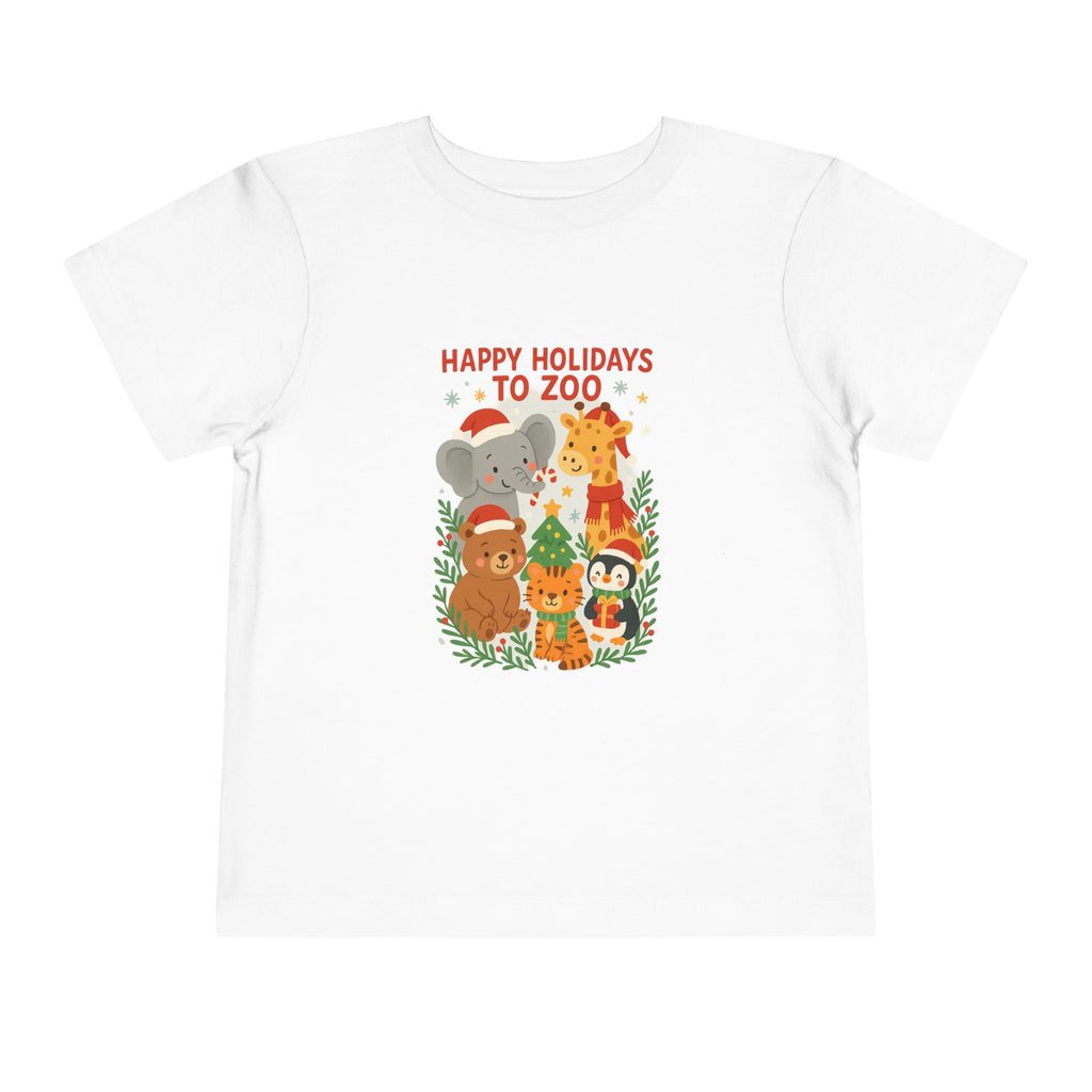 Happy Holidays to Zoo Toddler Christmas Animal T-Shirt