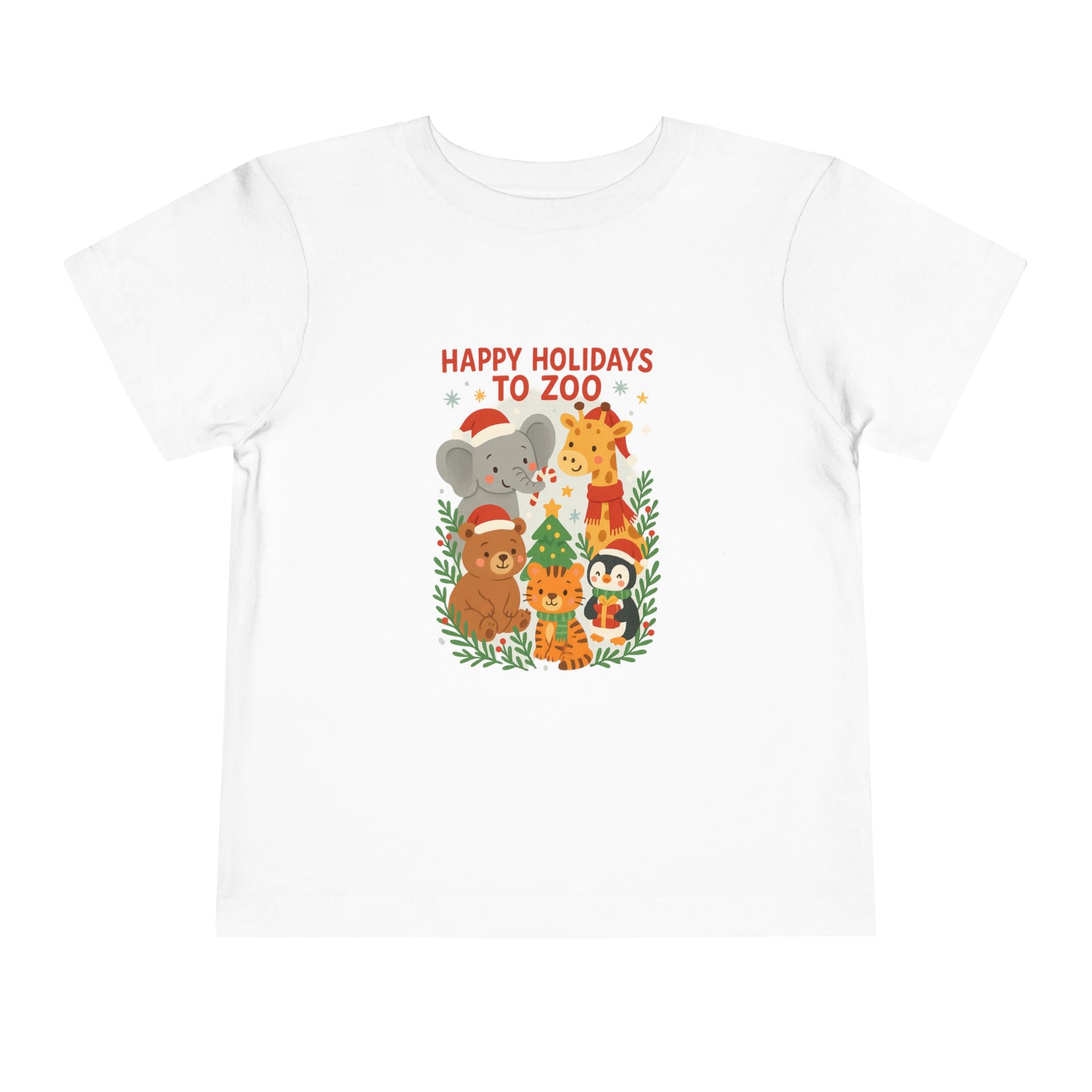 Happy Holidays to Zoo Toddler Christmas Animal T-Shirt