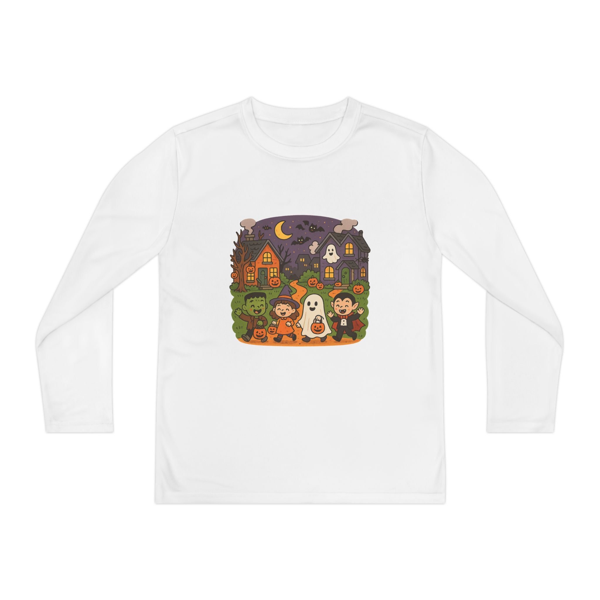 Spooky Halloween Youth Long Sleeve Tee Shirt, Fall Wardrobe Essential