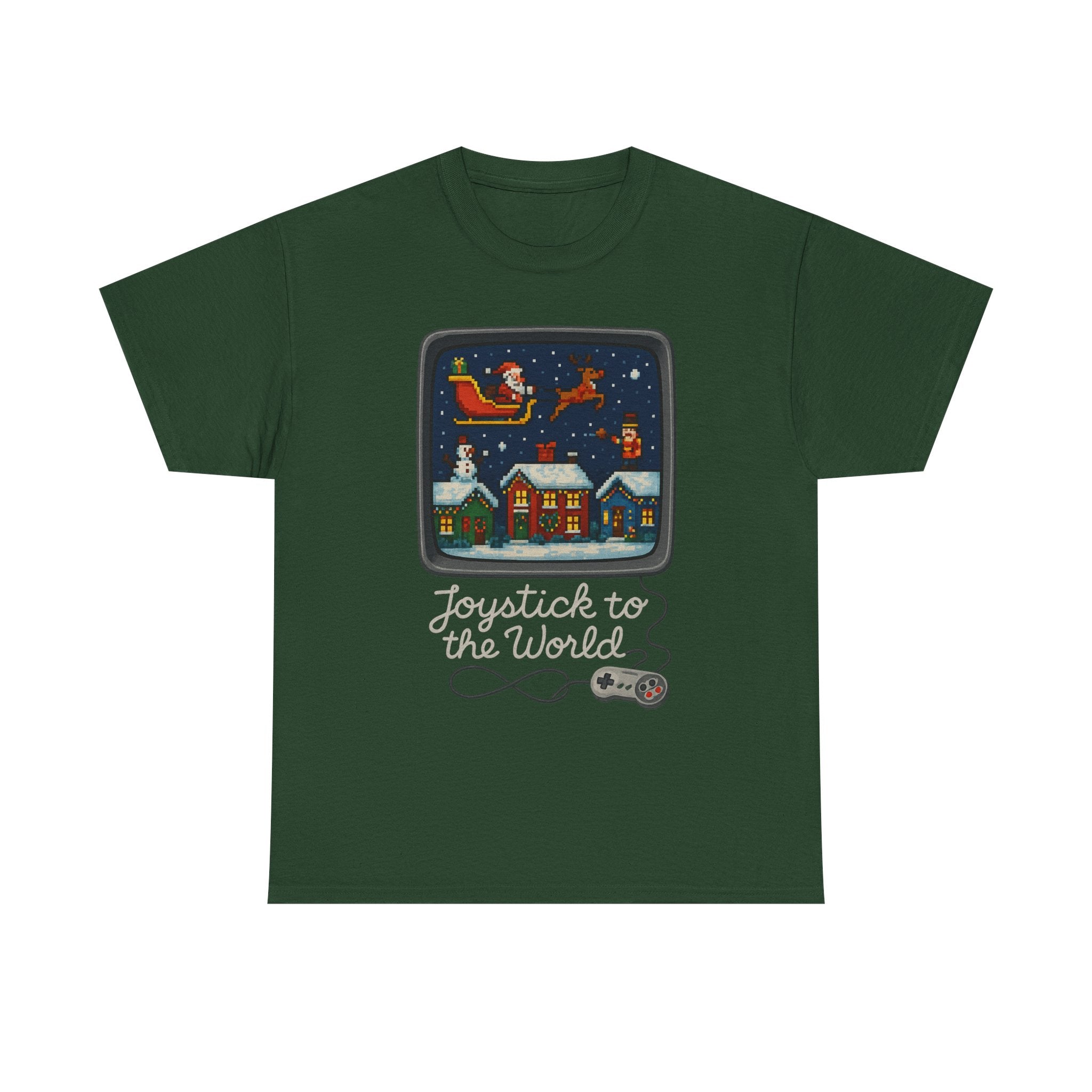 Christmas Video Game Nostalgic Tee "Joystick to the World" Retro Holiday Gaming T-Shirt