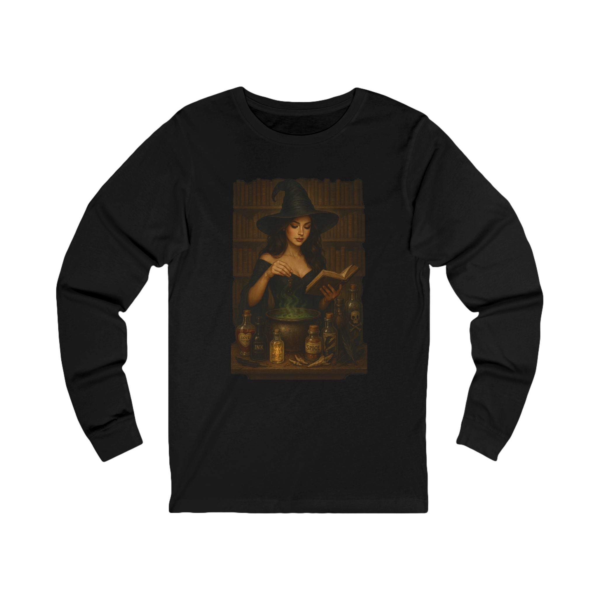 Witchy Reading Long Sleeve Tee, Cozy Gift for Book Lovers, Perfect for Halloween, Dark Romance Book, Gift for Her