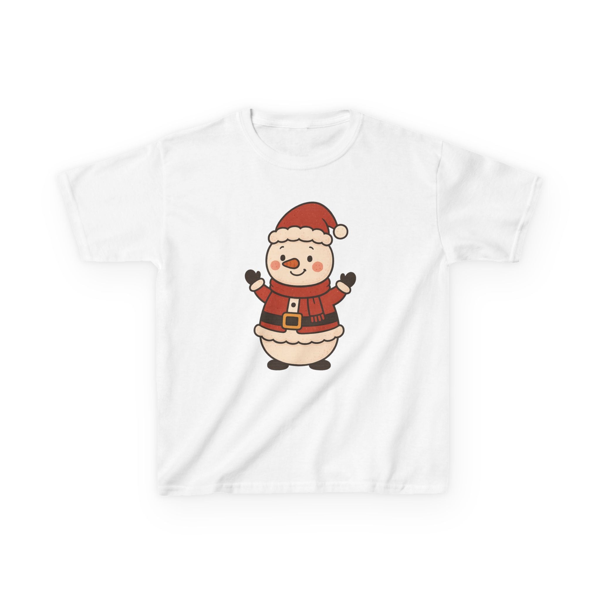 Cute Santa Snowman Christmas T-Shirt for Kids