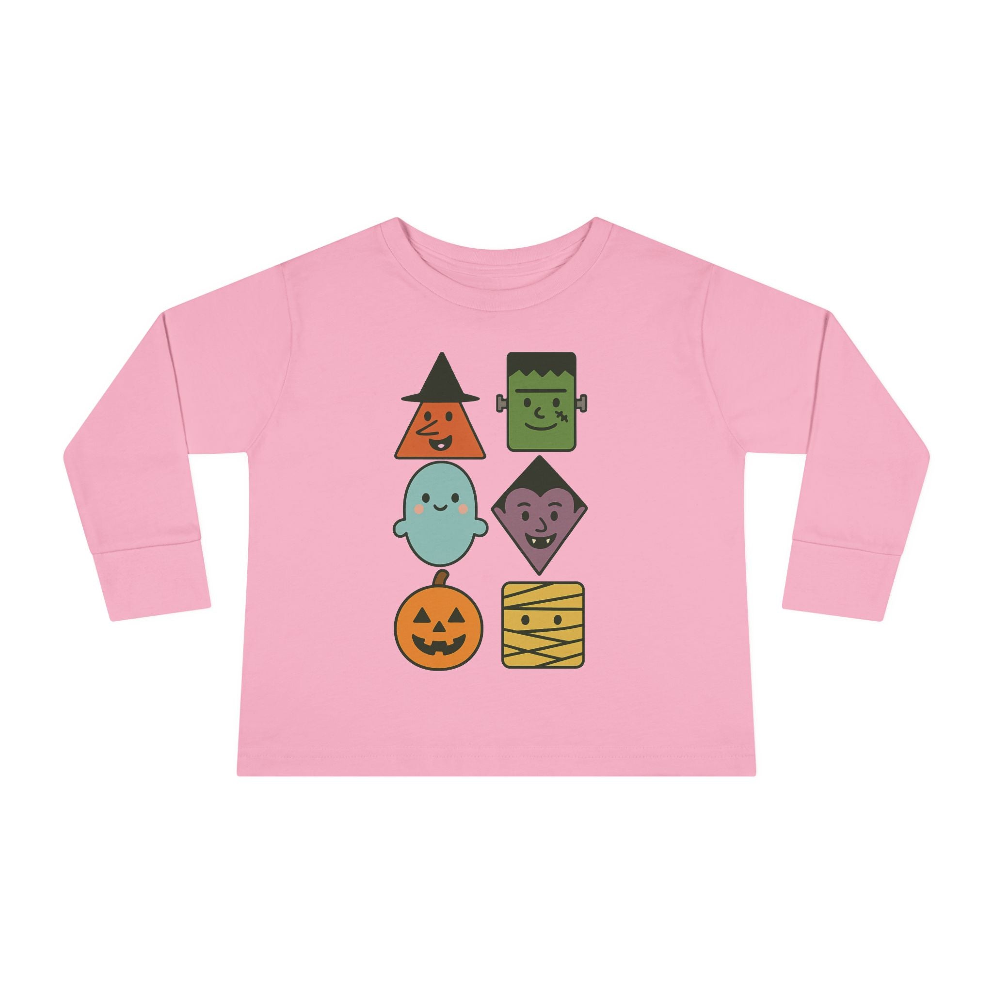 Halloween Character Cute Shapes Toddler Long Sleeve Tee, T-shirt