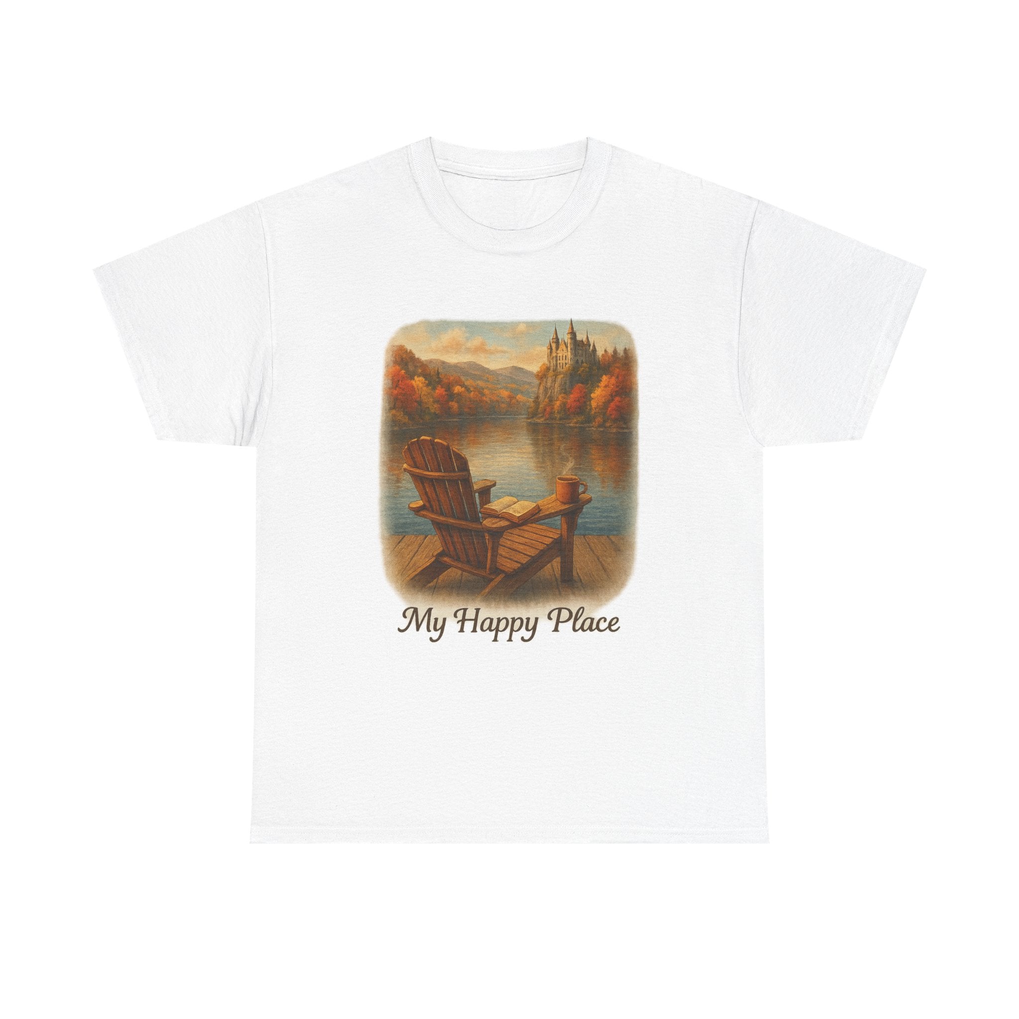 My Happy Place Unisex Heavy Cotton Tee | Perfect for Gifts, Book Lovers, Magic Autumn and Fall