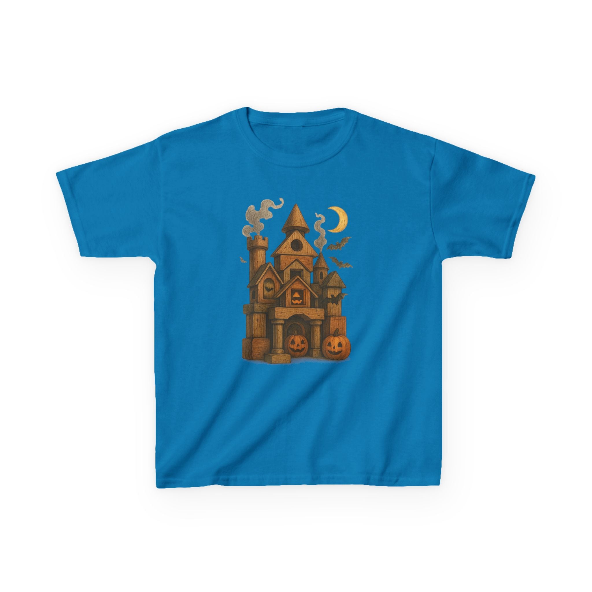 Spooky Wood Block Castle Kids Tee | Halloween T-Shirt, Fun Kids Clothes