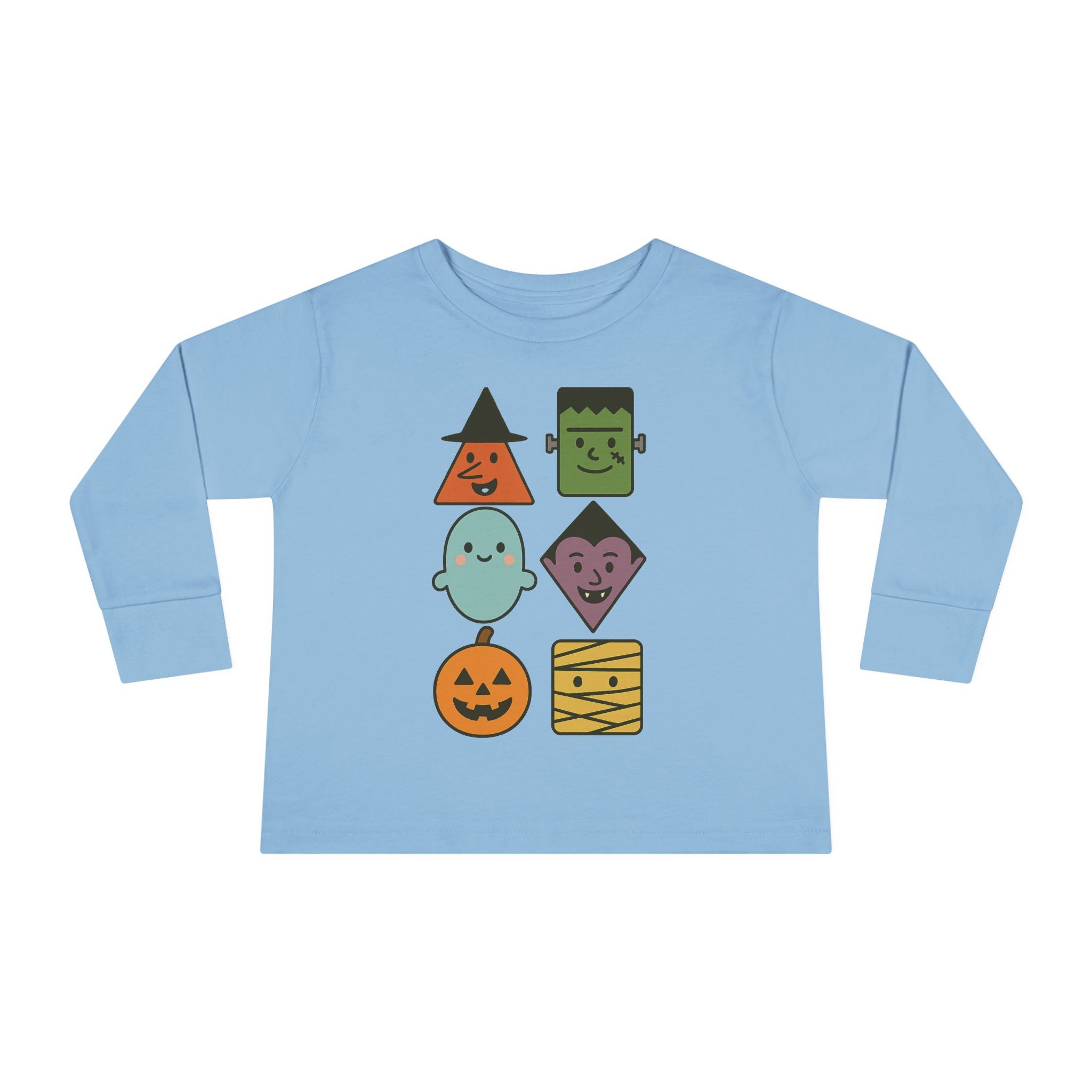 Halloween Character Cute Shapes Toddler Long Sleeve Tee, T-shirt