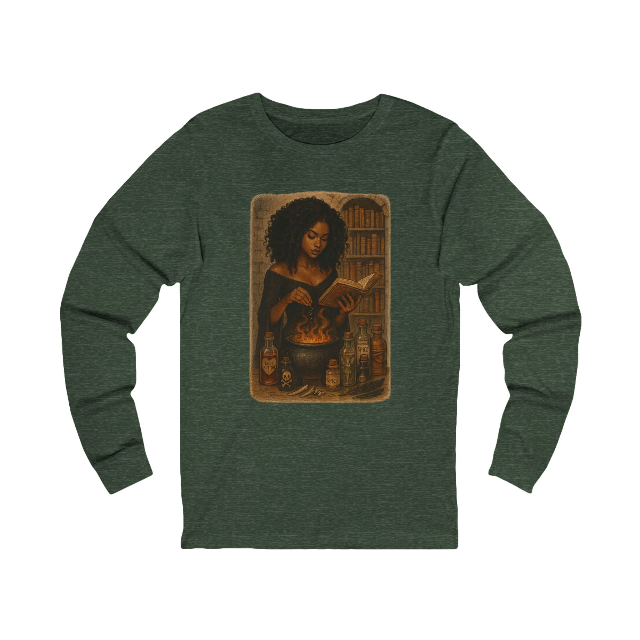 Witchy Vibes Long Sleeve Tee - Cozy Unisex Jersey Shirt for Fall, Halloween, Dark Romance Book, Gift Idea