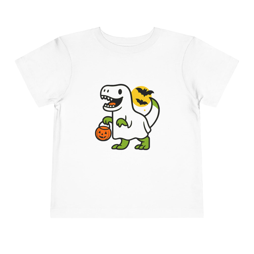 Cute Dinosaur Ghost Halloween Toddler Tee, T-shirt, Trick or Treat