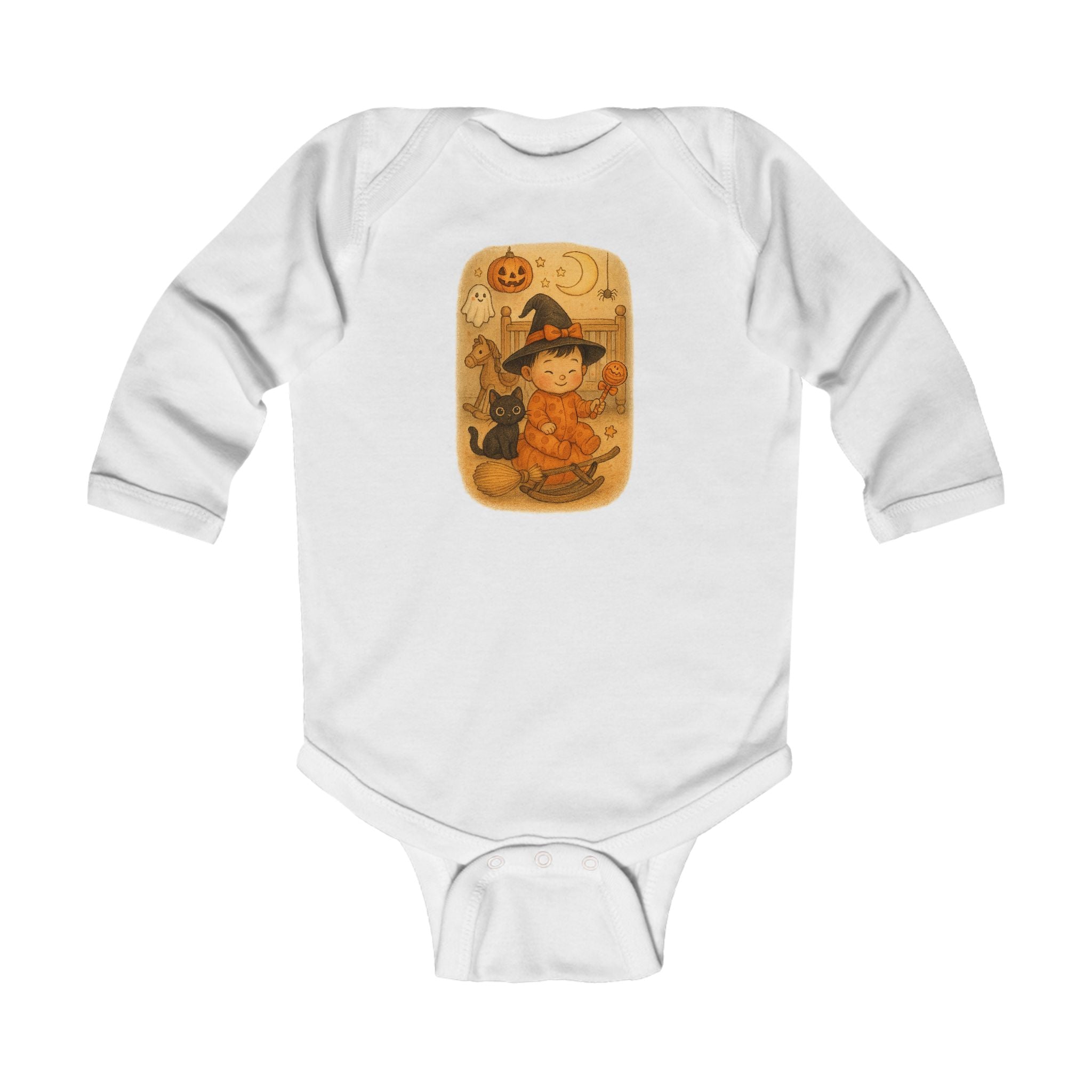 Adorable Halloween Infant Bodysuit, Long Sleeve, Baby Halloween Outfit, Spooky Baby Wear, Dress Up for Holidays
