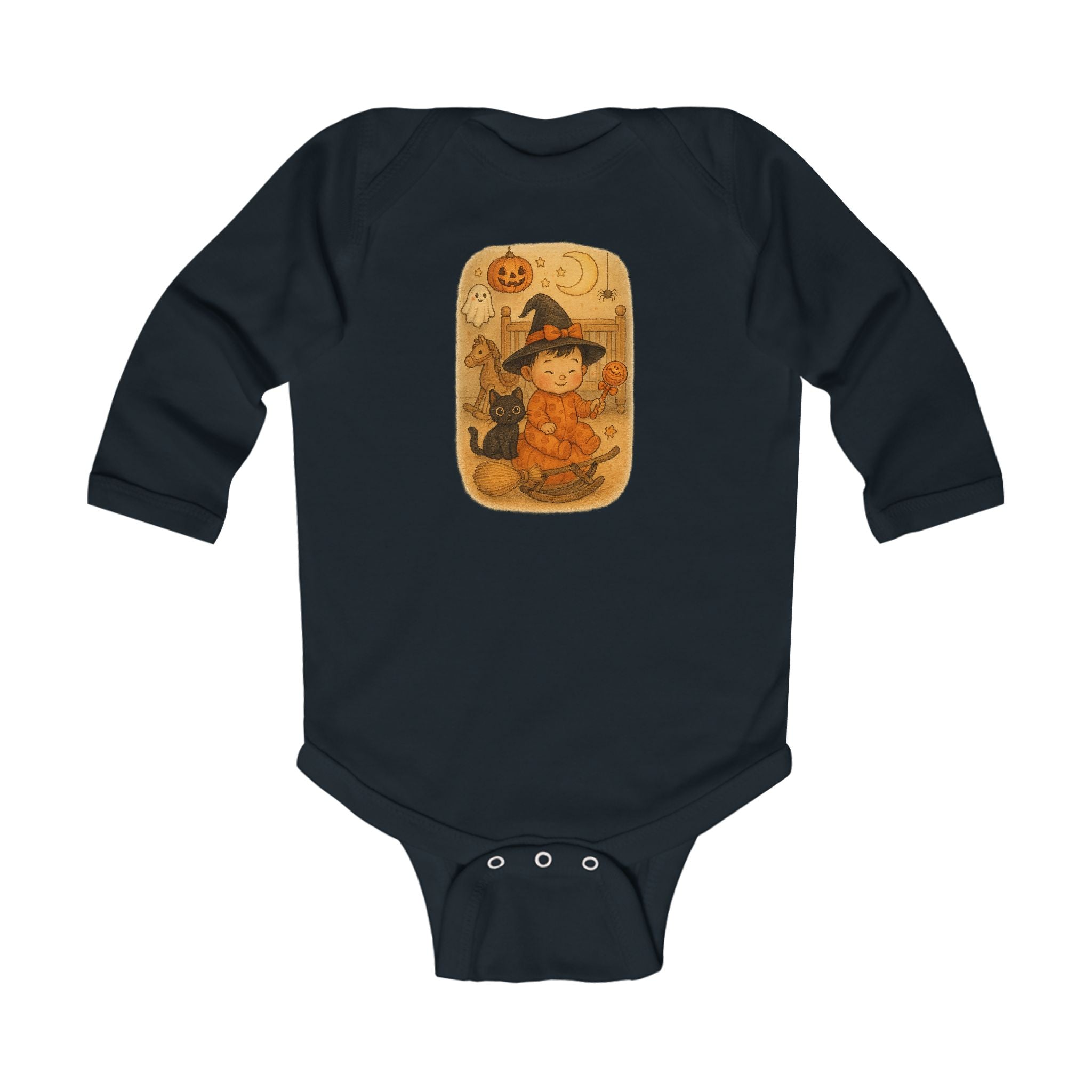 Adorable Halloween Infant Bodysuit, Long Sleeve, Baby Halloween Outfit, Spooky Baby Wear, Dress Up for Holidays