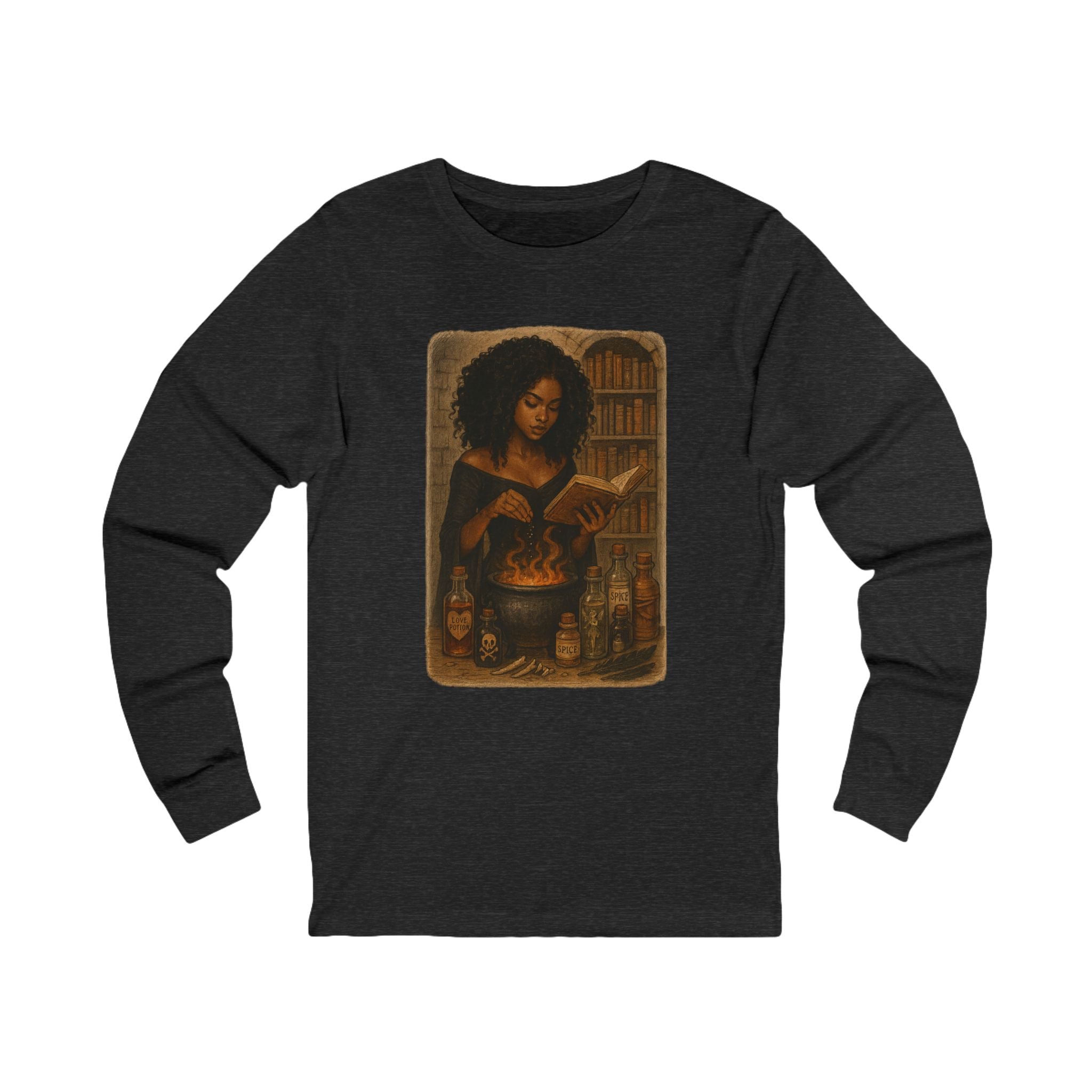 Witchy Vibes Long Sleeve Tee - Cozy Unisex Jersey Shirt for Fall, Halloween, Dark Romance Book, Gift Idea