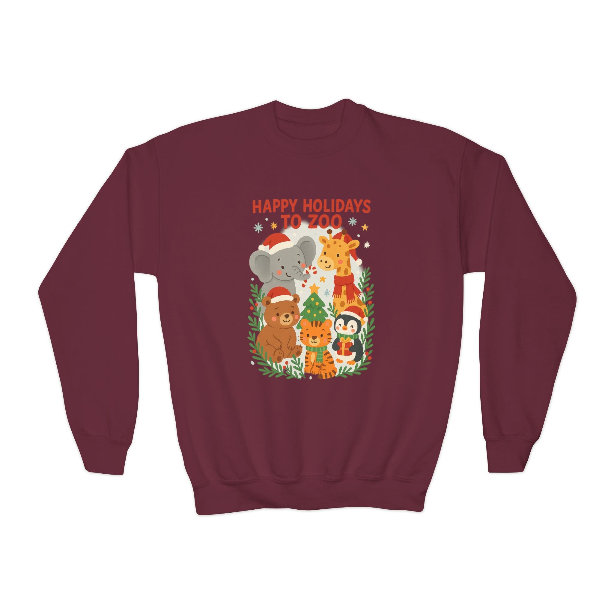 Happy Holidays Zoo Youth Animal Sweatshirt