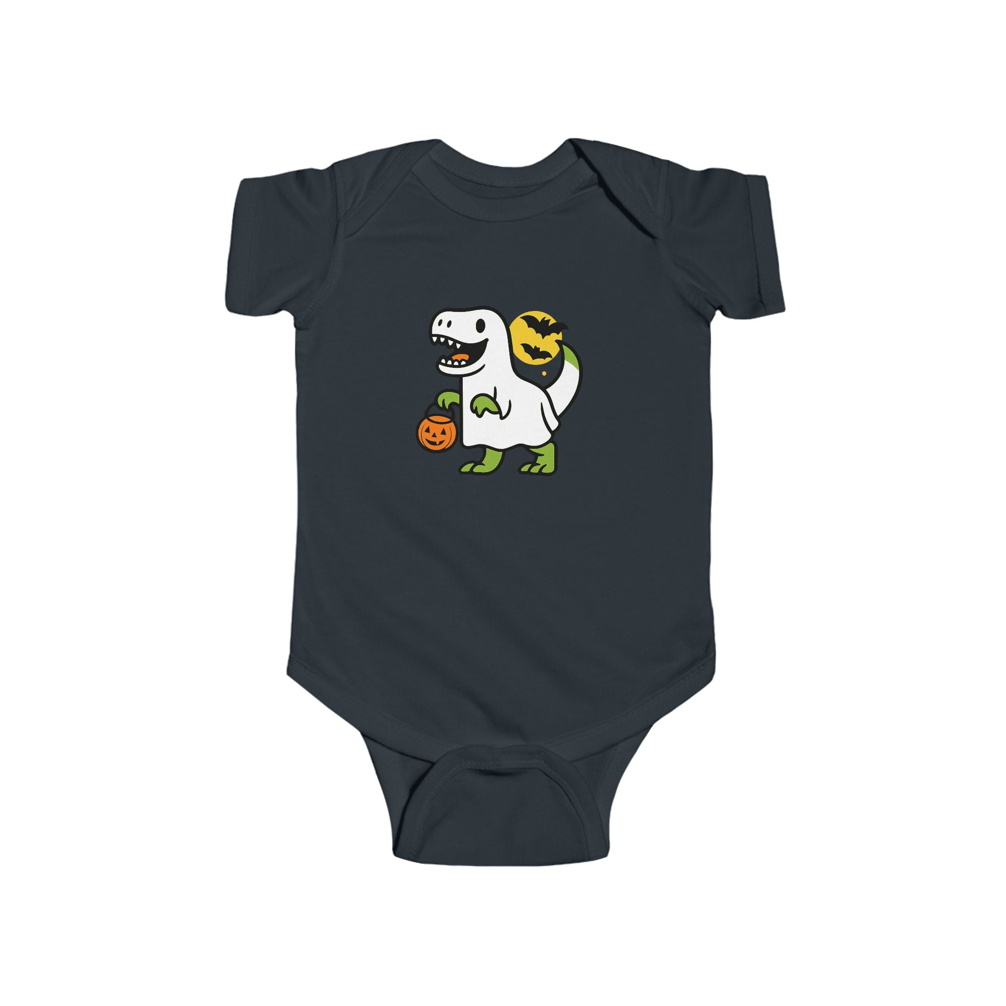 Dinosaur Ghost Halloween Baby Onesie Tee, Trick-or-Treat Dino Costume
