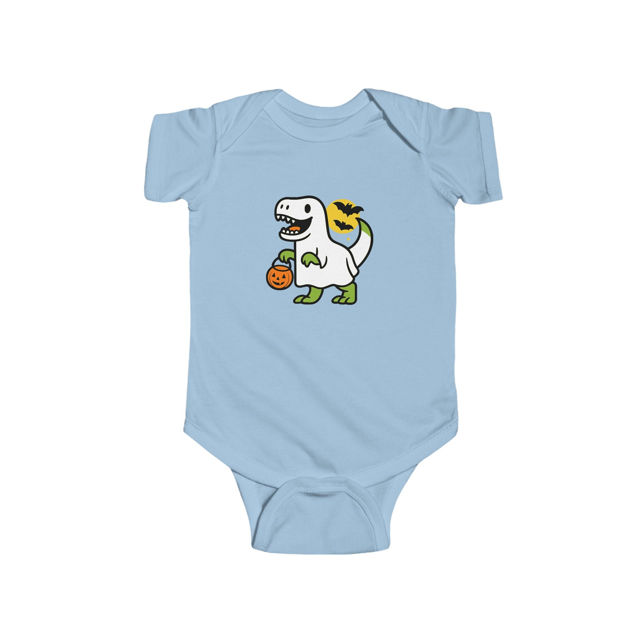 Dinosaur Ghost Halloween Baby Onesie Tee, Trick-or-Treat Dino Costume