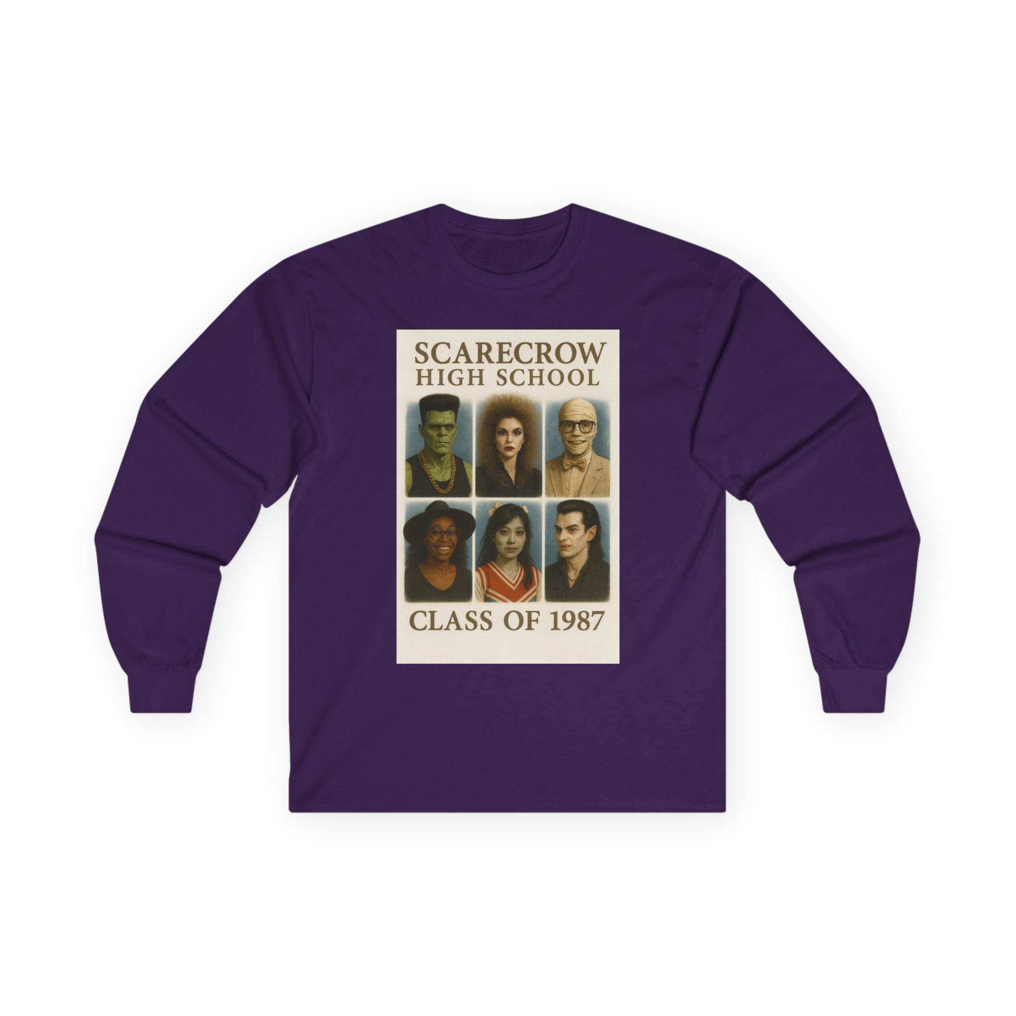 Vintage Scarecrow High School Class of 1987 Long Sleeve Tee, Unisex Shirt, Nostalgic Gift, Halloween Apparel