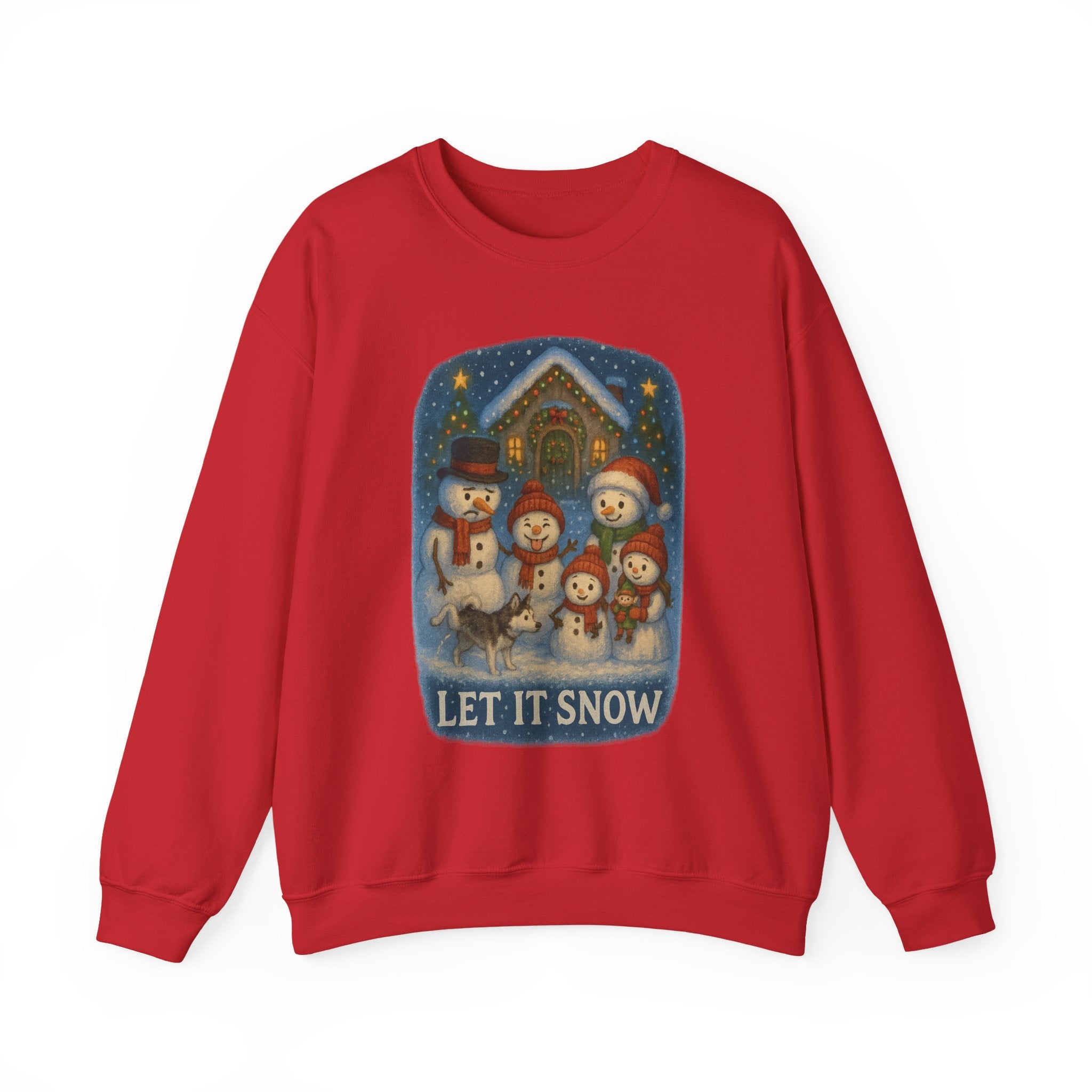 Silly Snowman family  "Let It Snow" Cozy Winter Sweatshirt