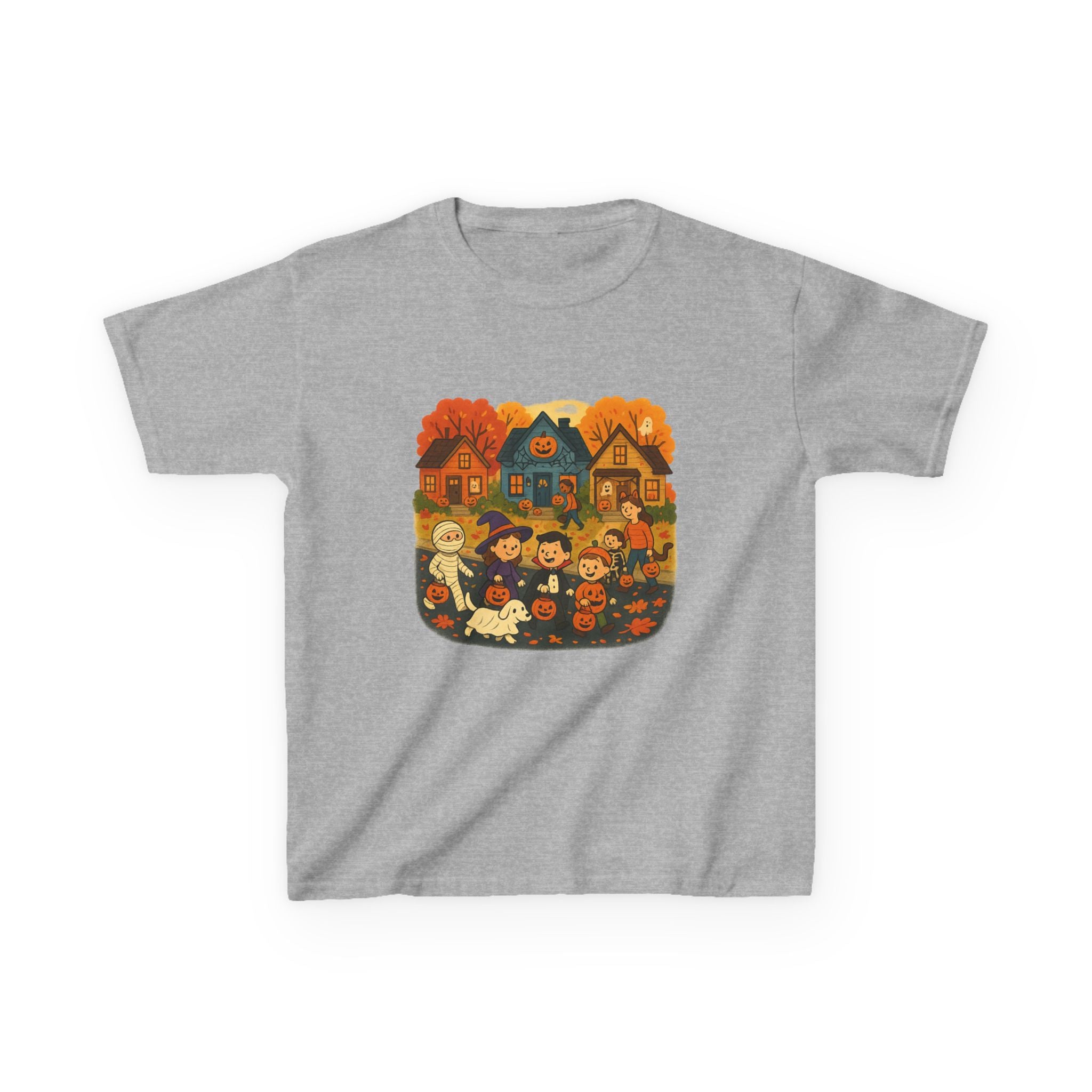 Autumn-Themed Kids Tee Shirt, Cozy Fall Shirt, Halloween for Children