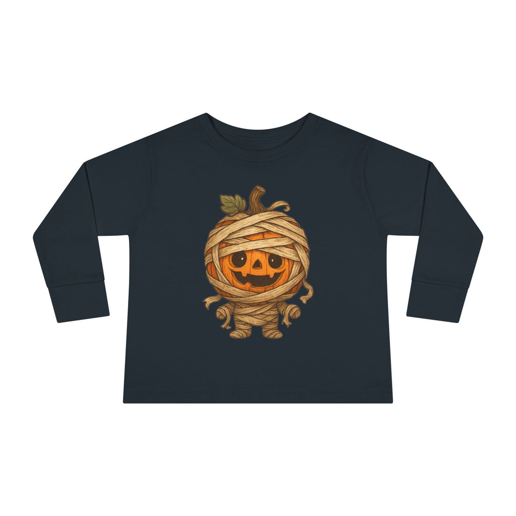 Mummy Pumpkin Toddler Long Sleeve Tee - Cute Halloween Shirt for Kids, Fall Outfit