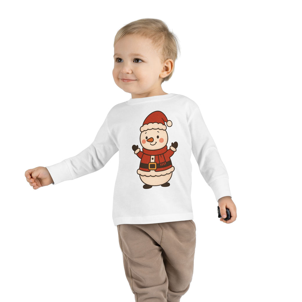 Christmas Toddler Long Sleeve Tee Santa Snowman Holiday Shirt