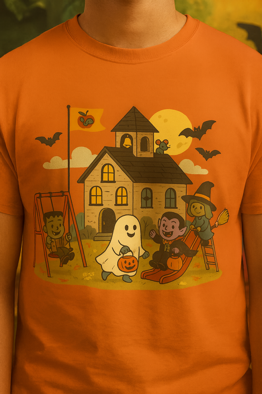 Toddler Halloween Long Sleeve Tee - Cute Ghost & Pumpkin Design, Fall Outfit, Kids Halloween Party Shirt, Toddler Gift