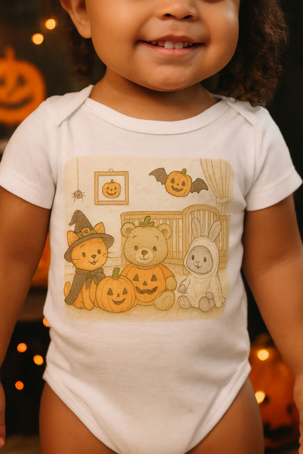 Adorable Cartoon Bodysuit, Cute Baby Clothes, Infant Outfit, Halloween Baby Bodysuit, Newborn Gift